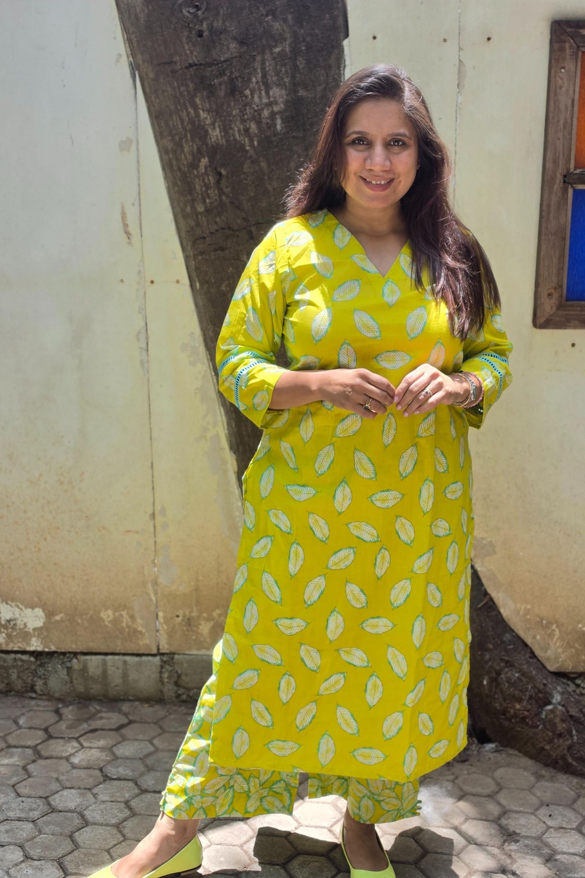 Classic Floral Cotton Cord Set Ready-to-Wear – Elegant Ethnic Design