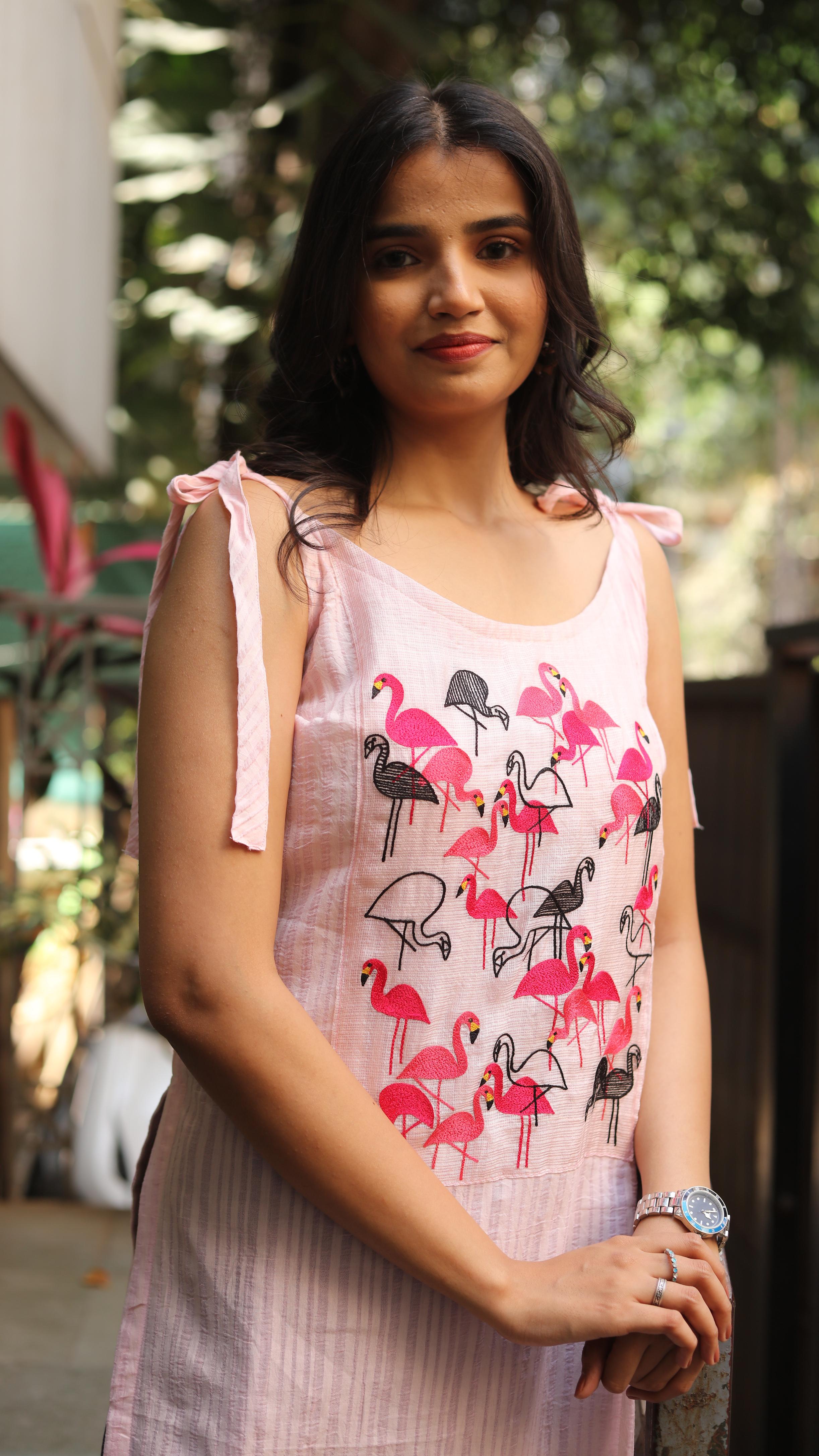 Embroidered Kurta Pink