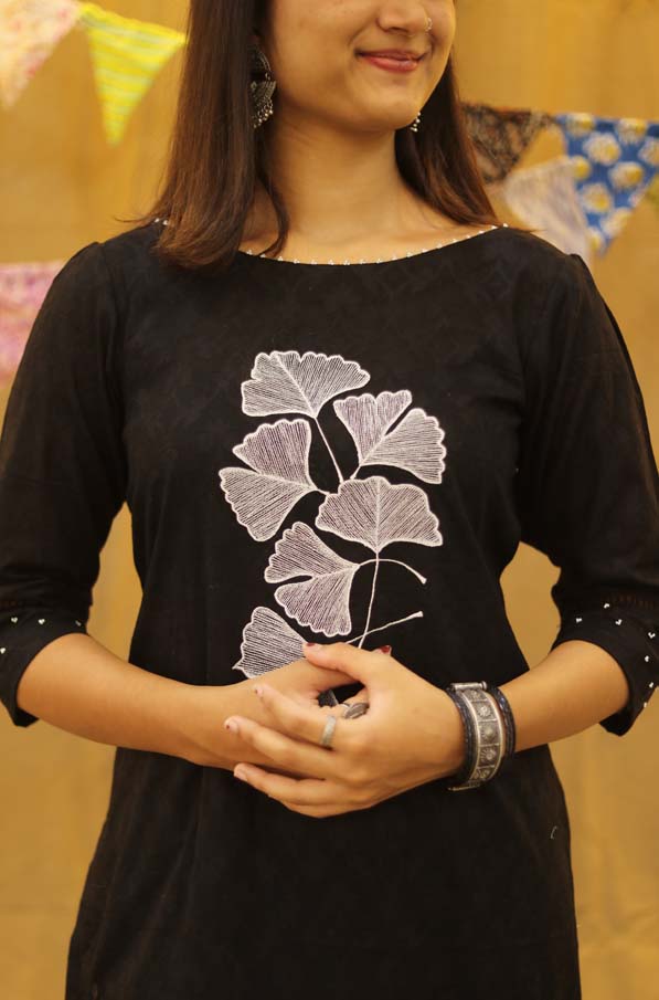 Embroidered Kurta Floral Collage
