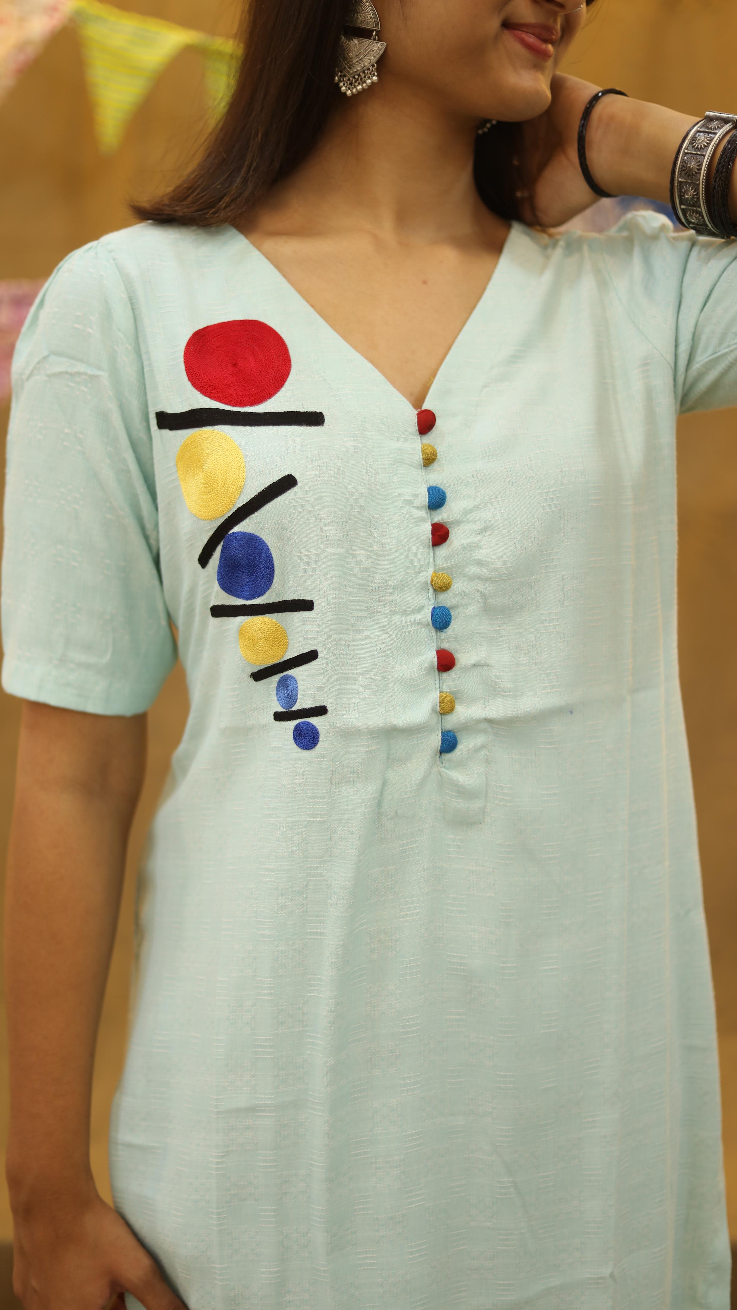 powder blue Kurta