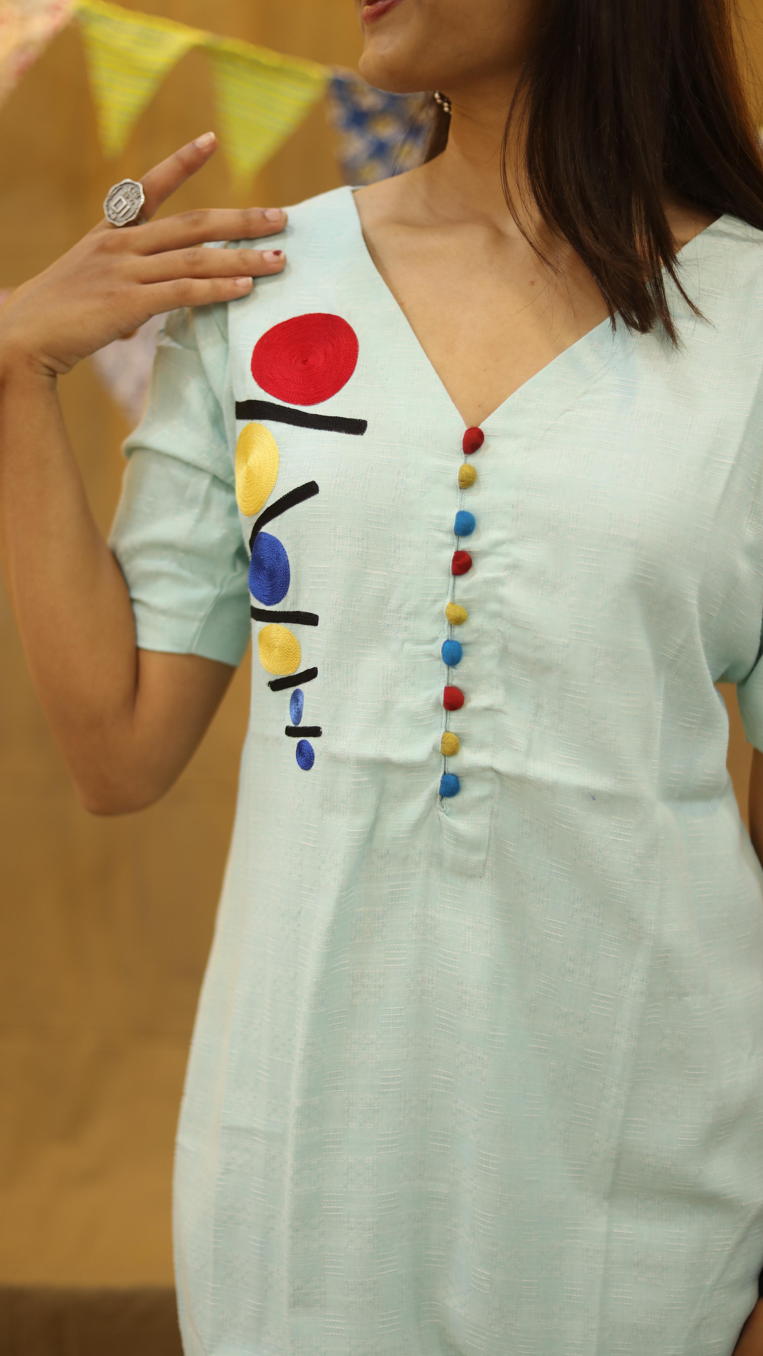 powder blue Kurta