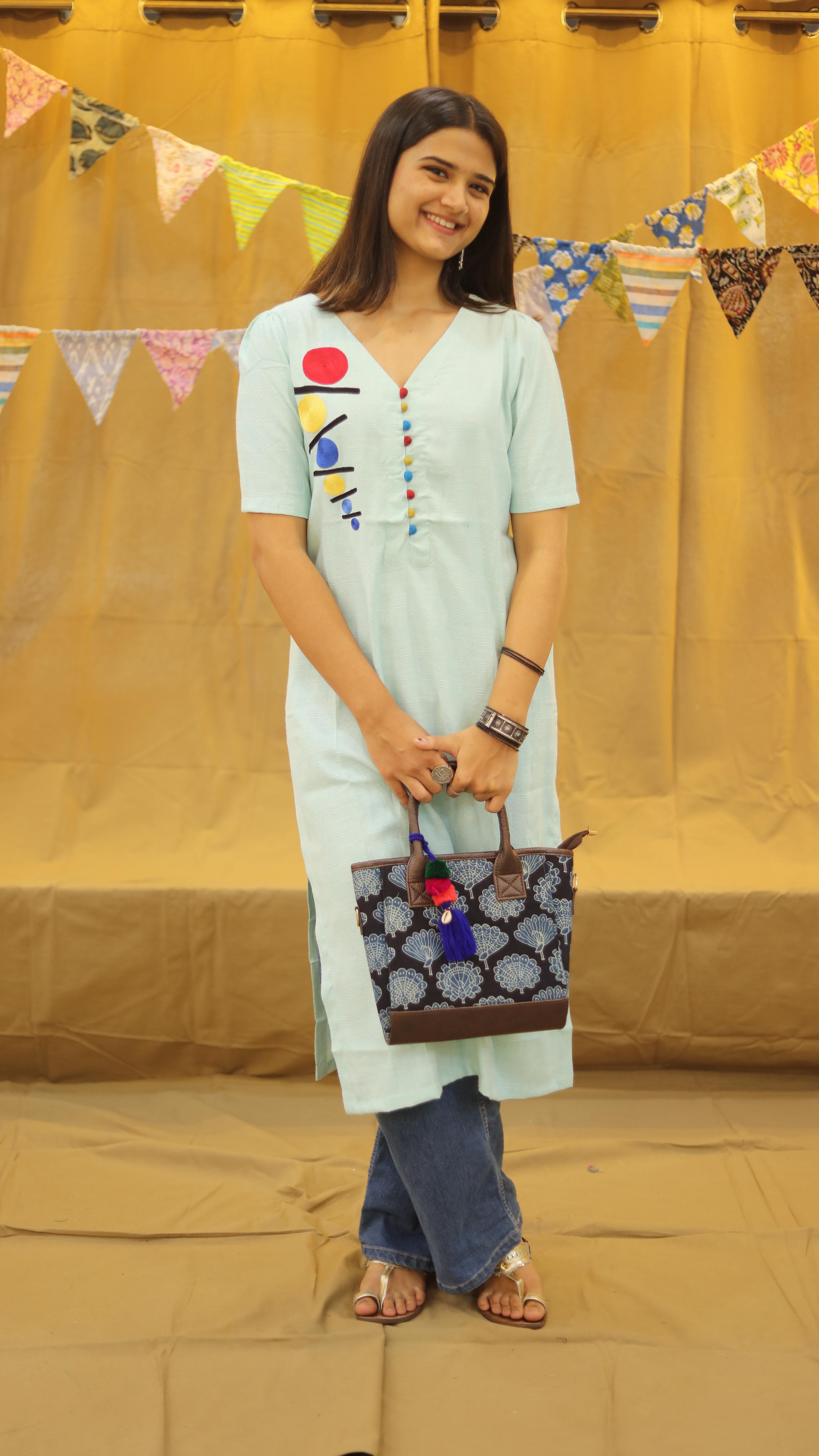 powder blue Kurta