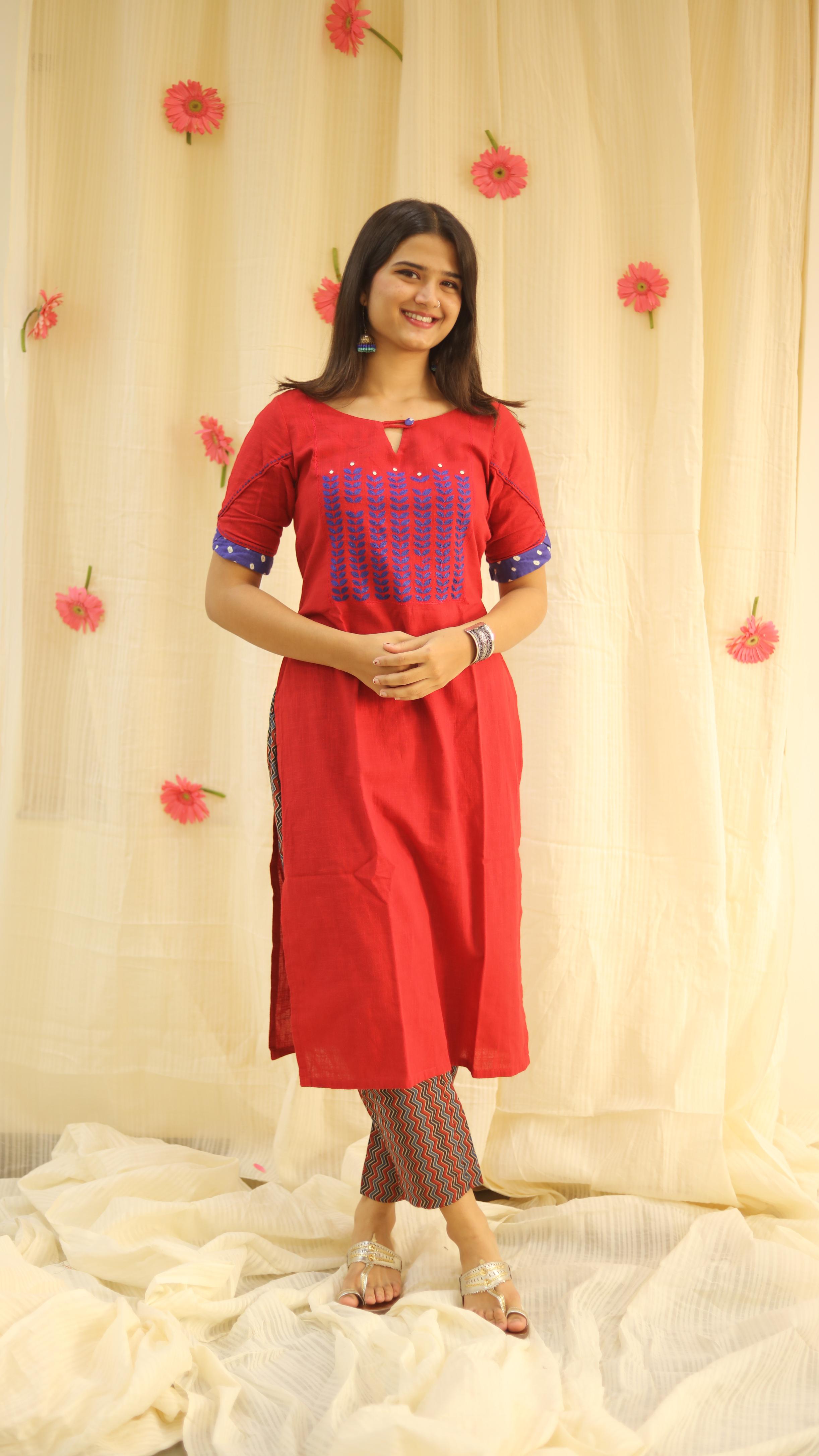 Red Radiance Kurta