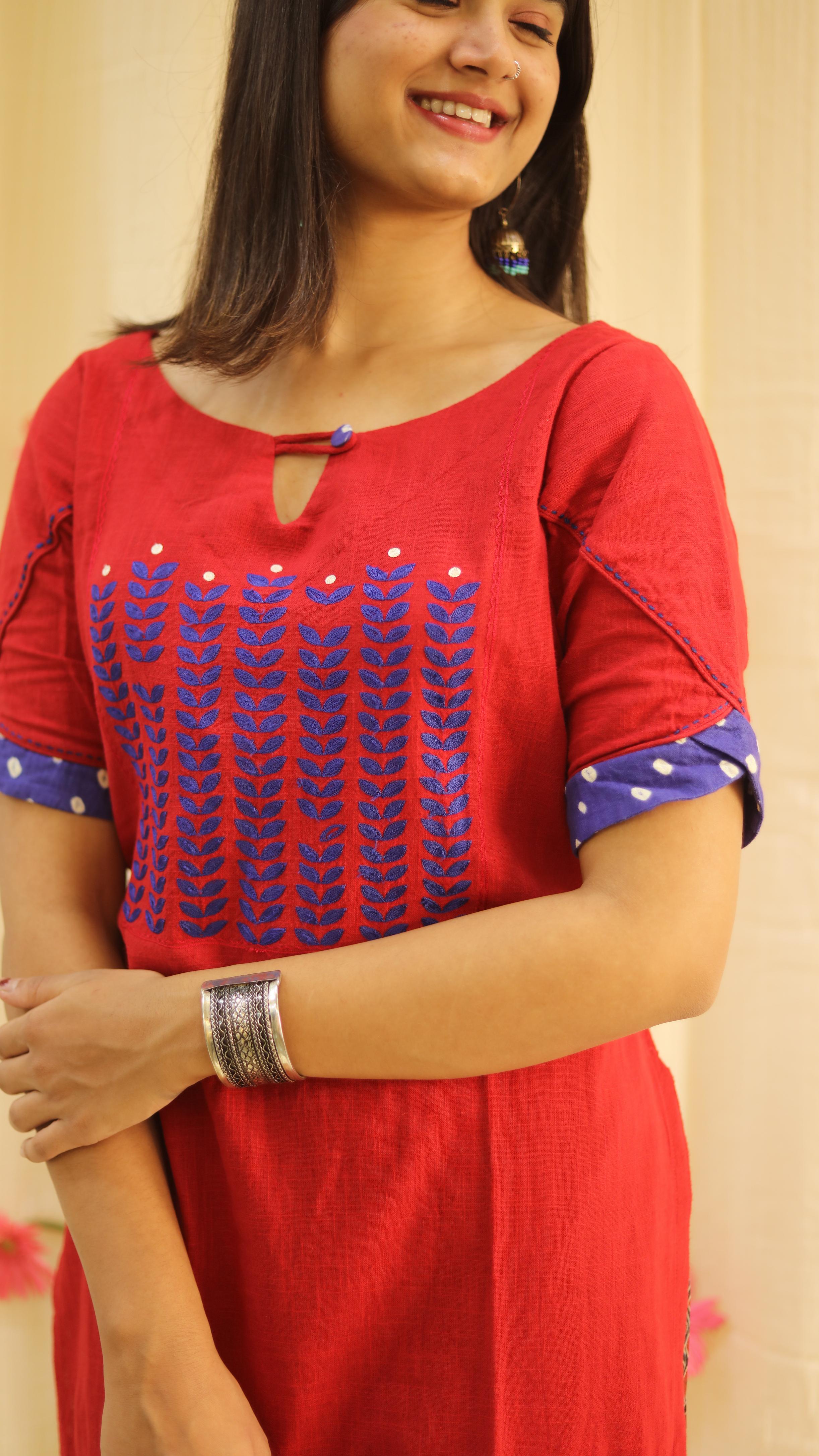 Red Radiance Kurta