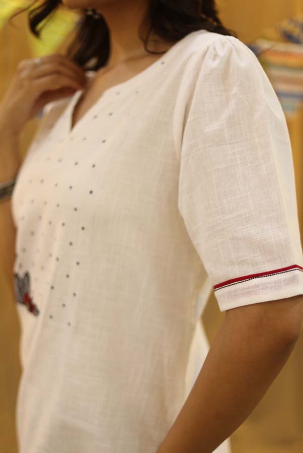 Embroidered Kurta White