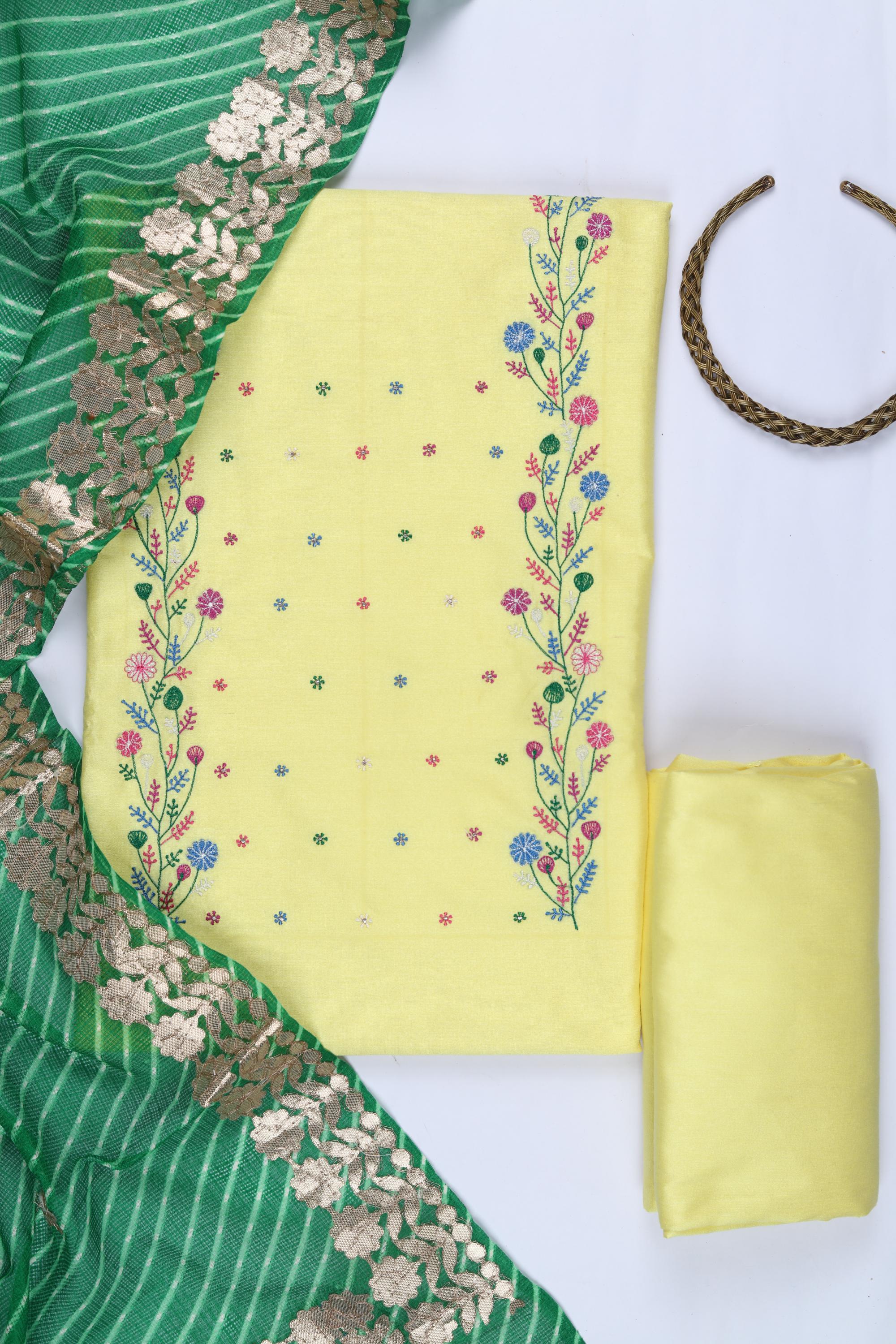 Cotton Silk 3 Piece Unstitched Set -160