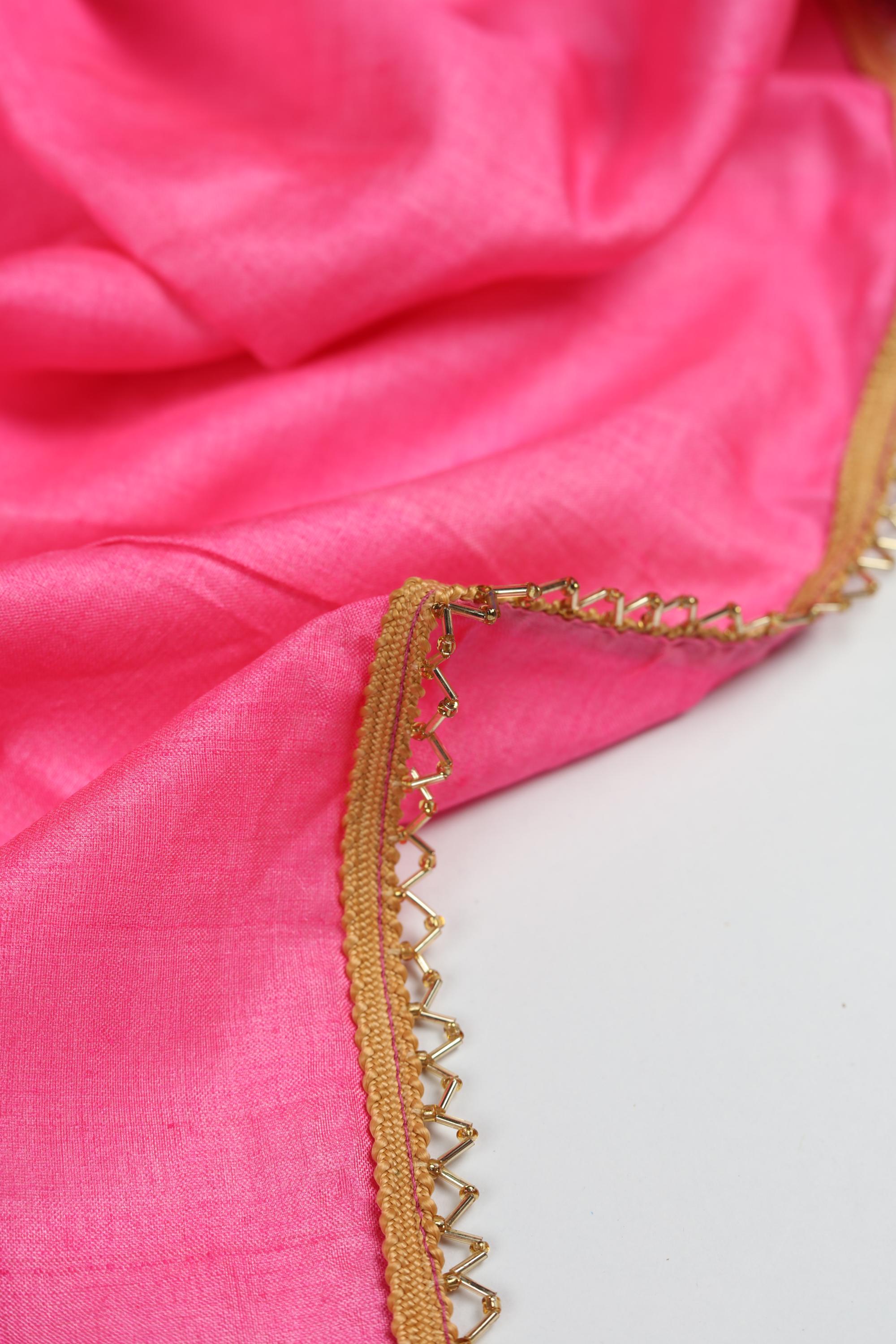 Chanderi Silk 3 Piece Unstitched Set -179