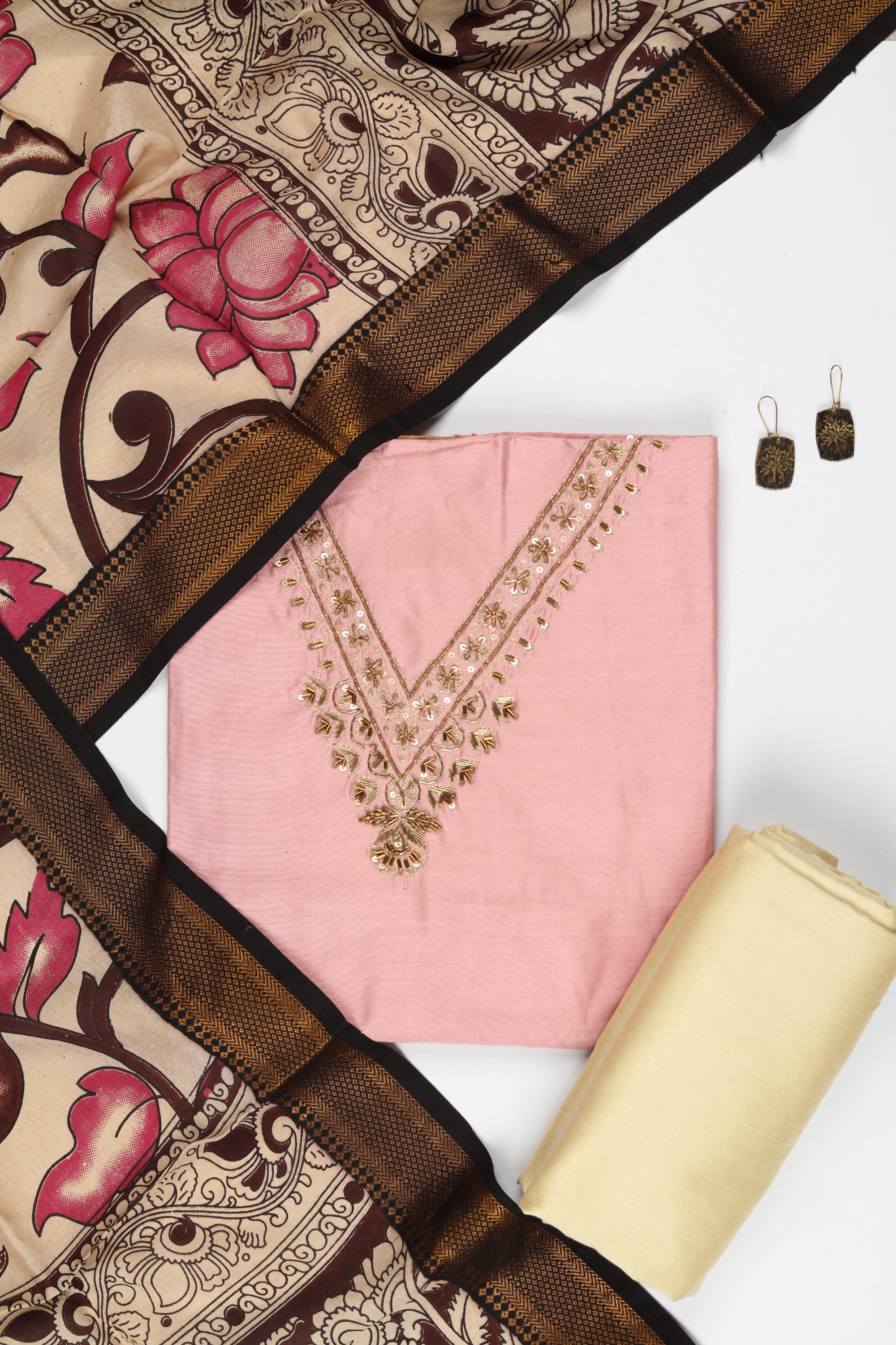 Cotton Silk 3 Piece Unstitched Set -191