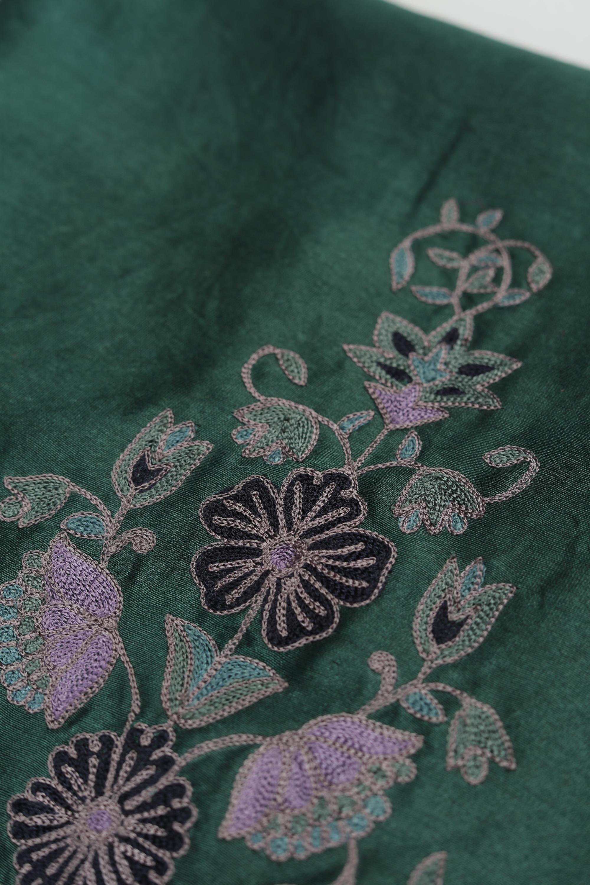 Chanderi Silk 3 Piece Unstitched Set -197