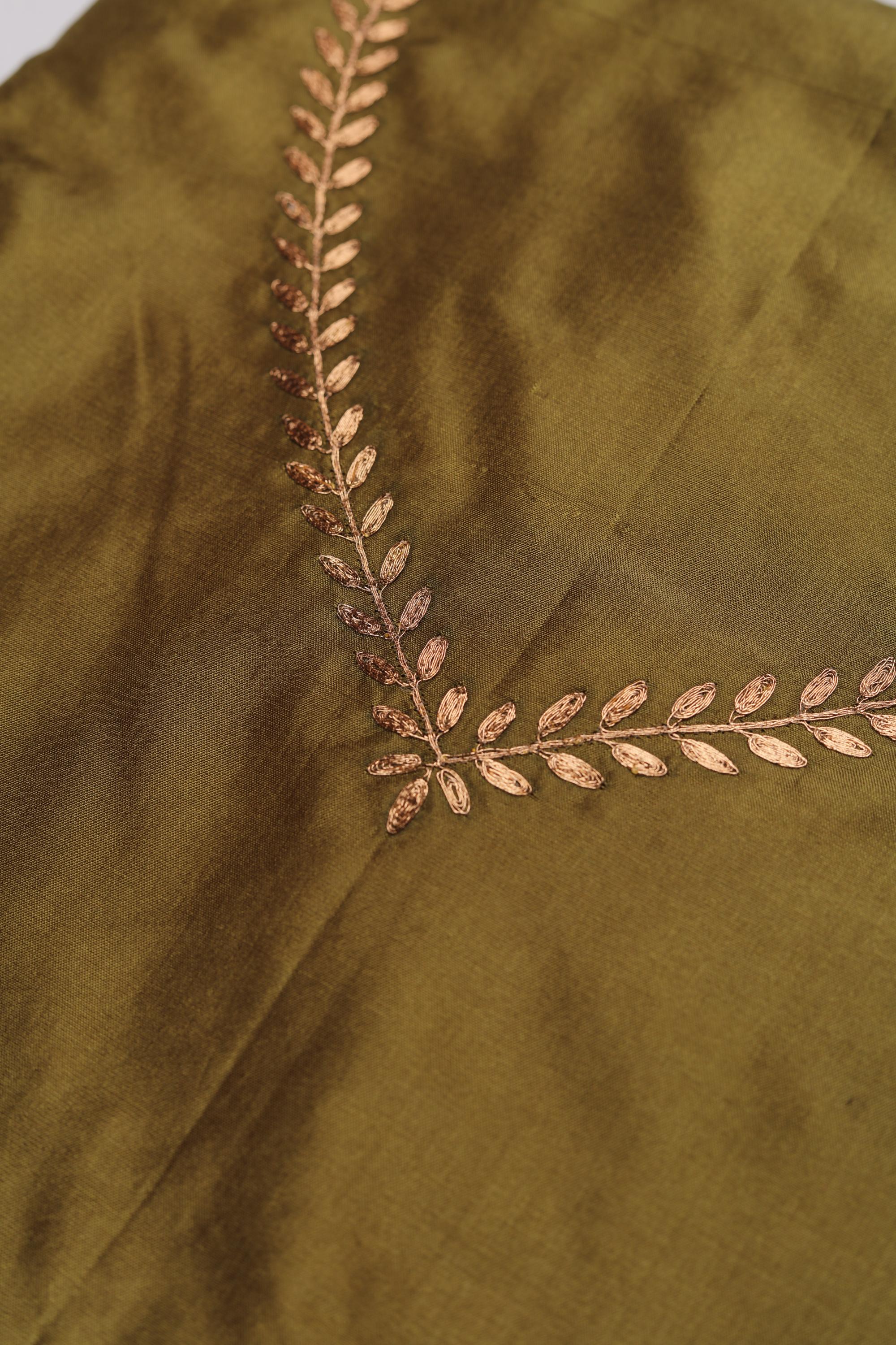 Pure Silk 2 Piece Unstitched Kurta & Dupatta Set – Traditional Design-002