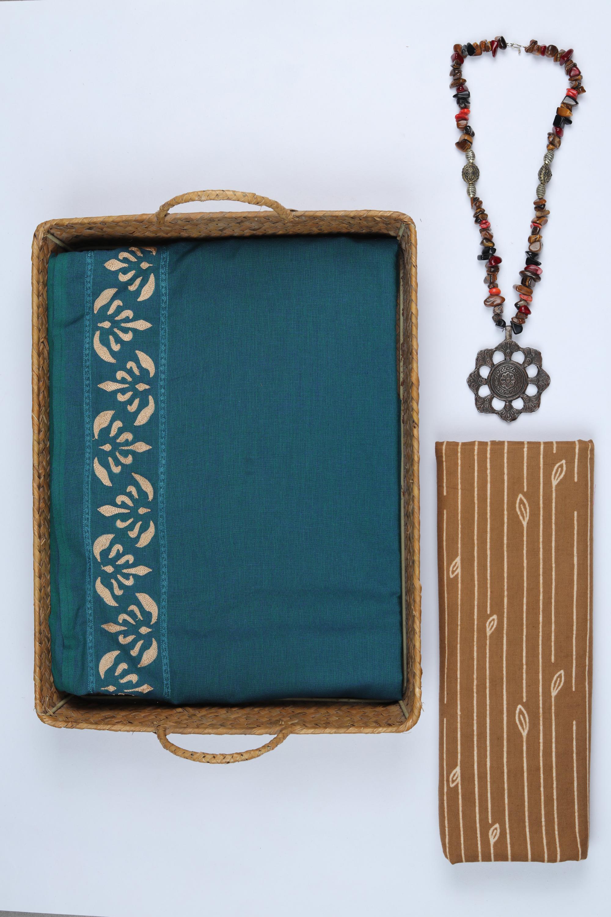 Cotton 2 Piece Unstitched Kurta & Bttom Set – Traditional Design-028