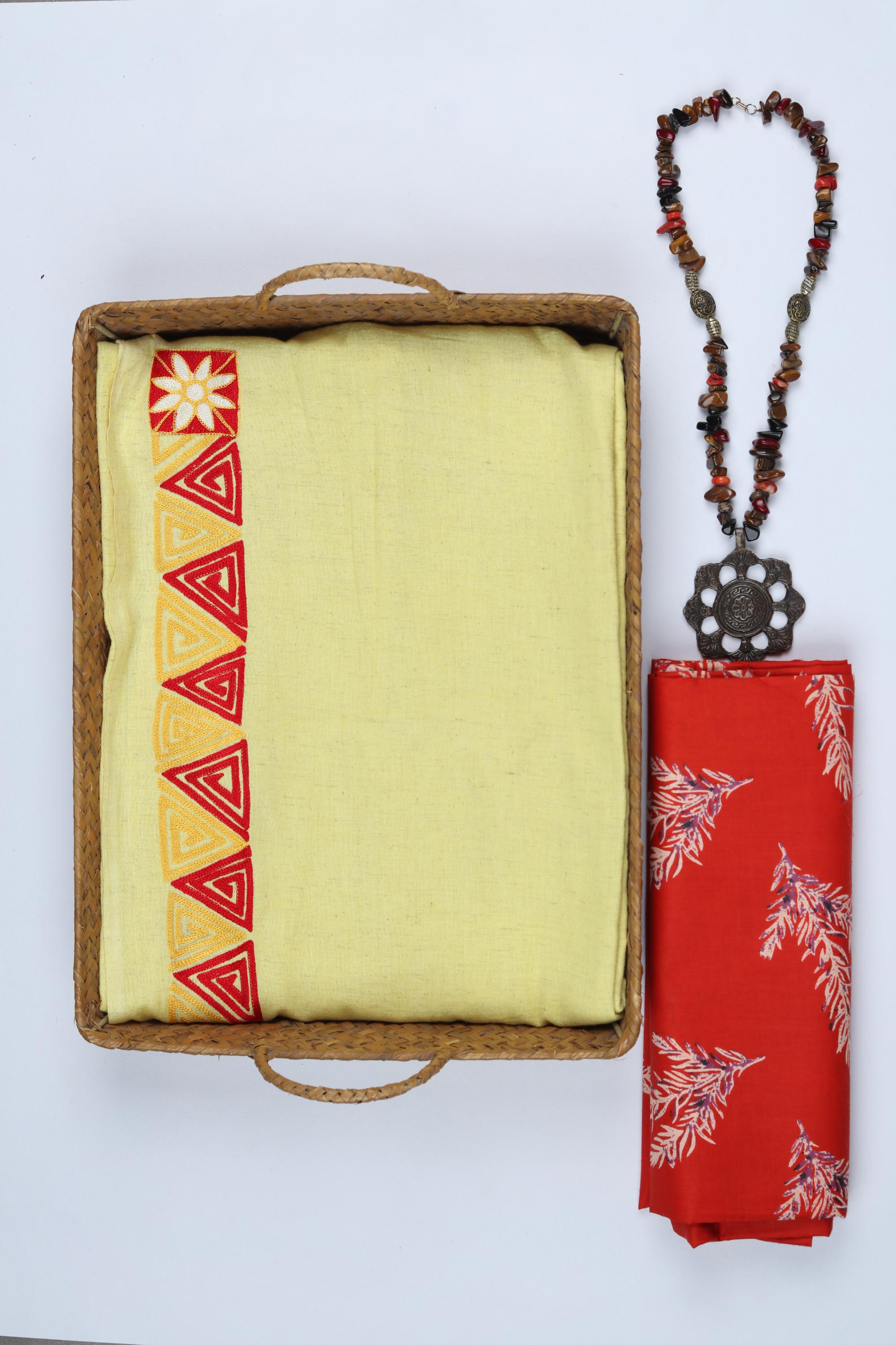 Cotton 2 Piece Unstitched Kurta & Bttom Set – Traditional Design-030