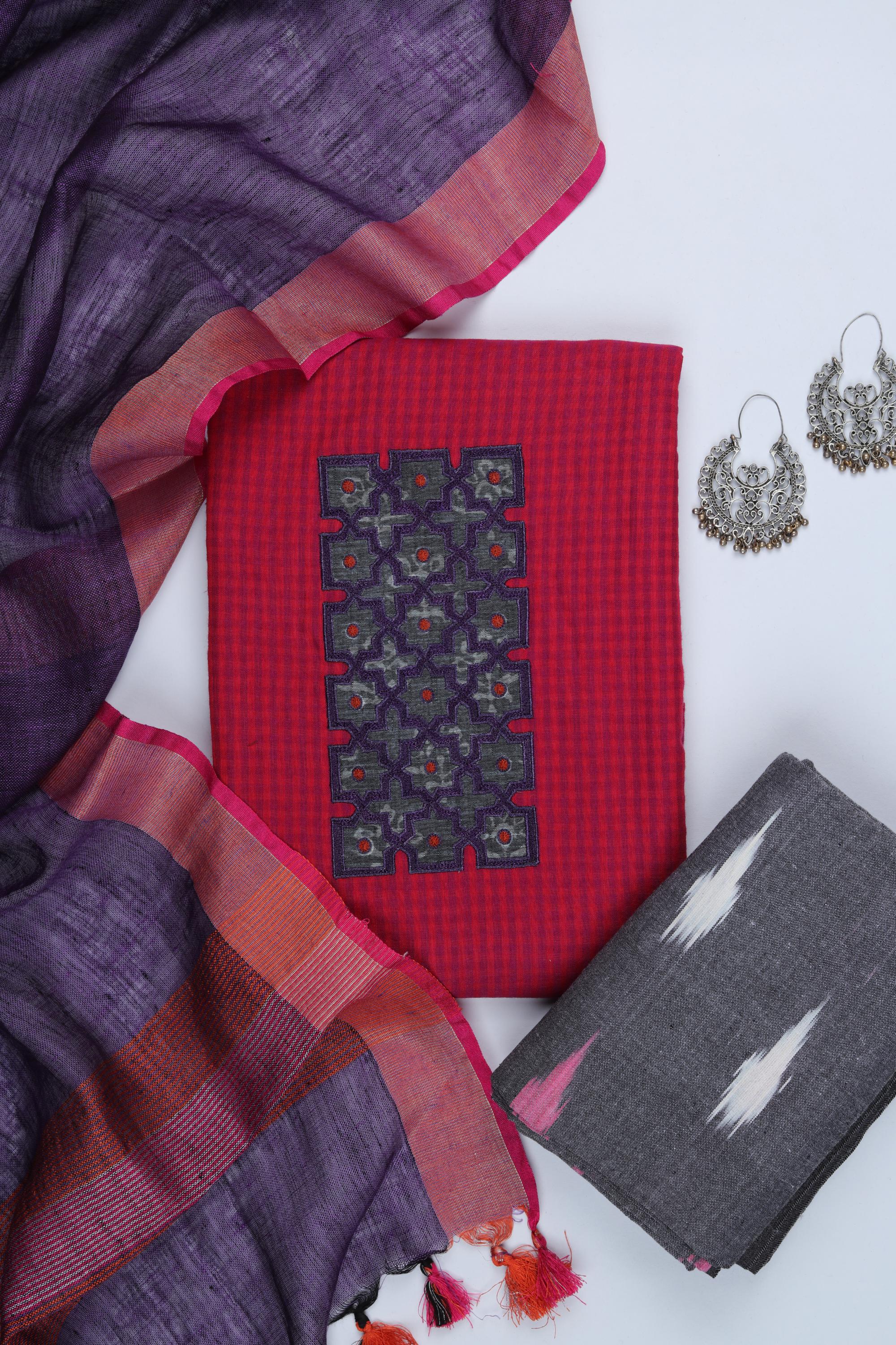 Cotton 3 Piece Unstitched Set -232