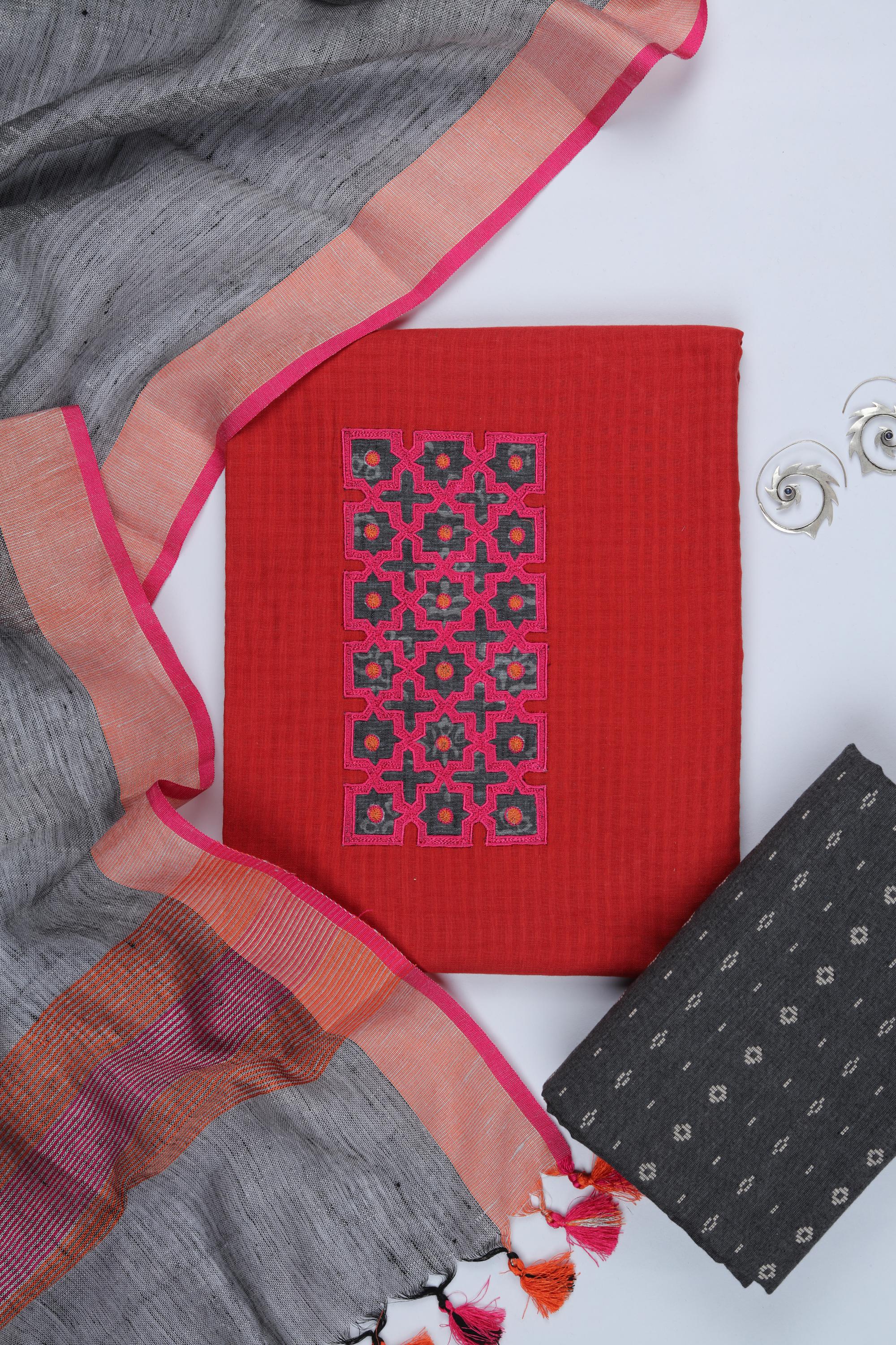 Cotton 3 Piece Unstitched Set -233