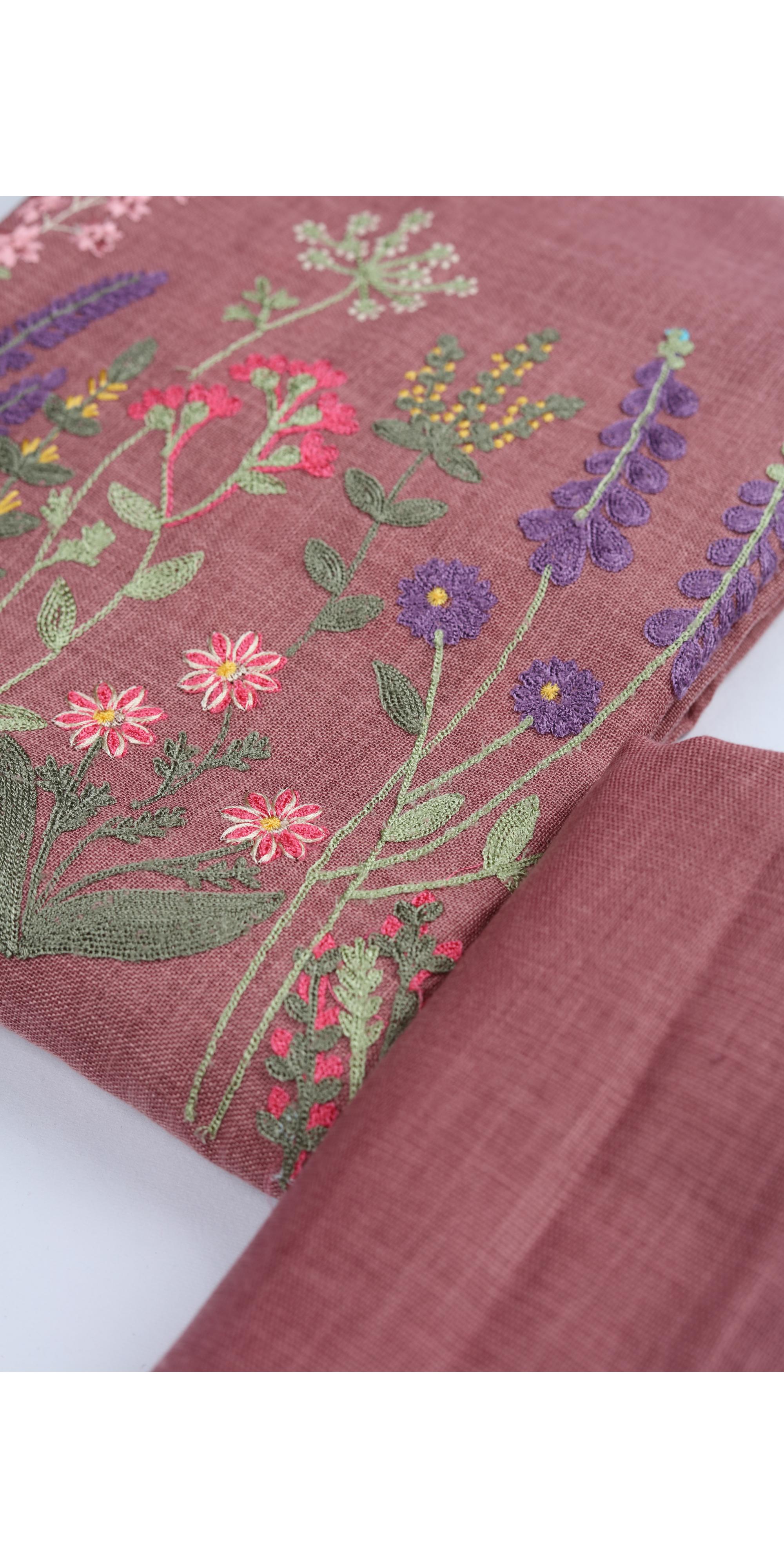 Linen 2 Piece Unstitched Kurta & Bttom Set – Traditional Design-042