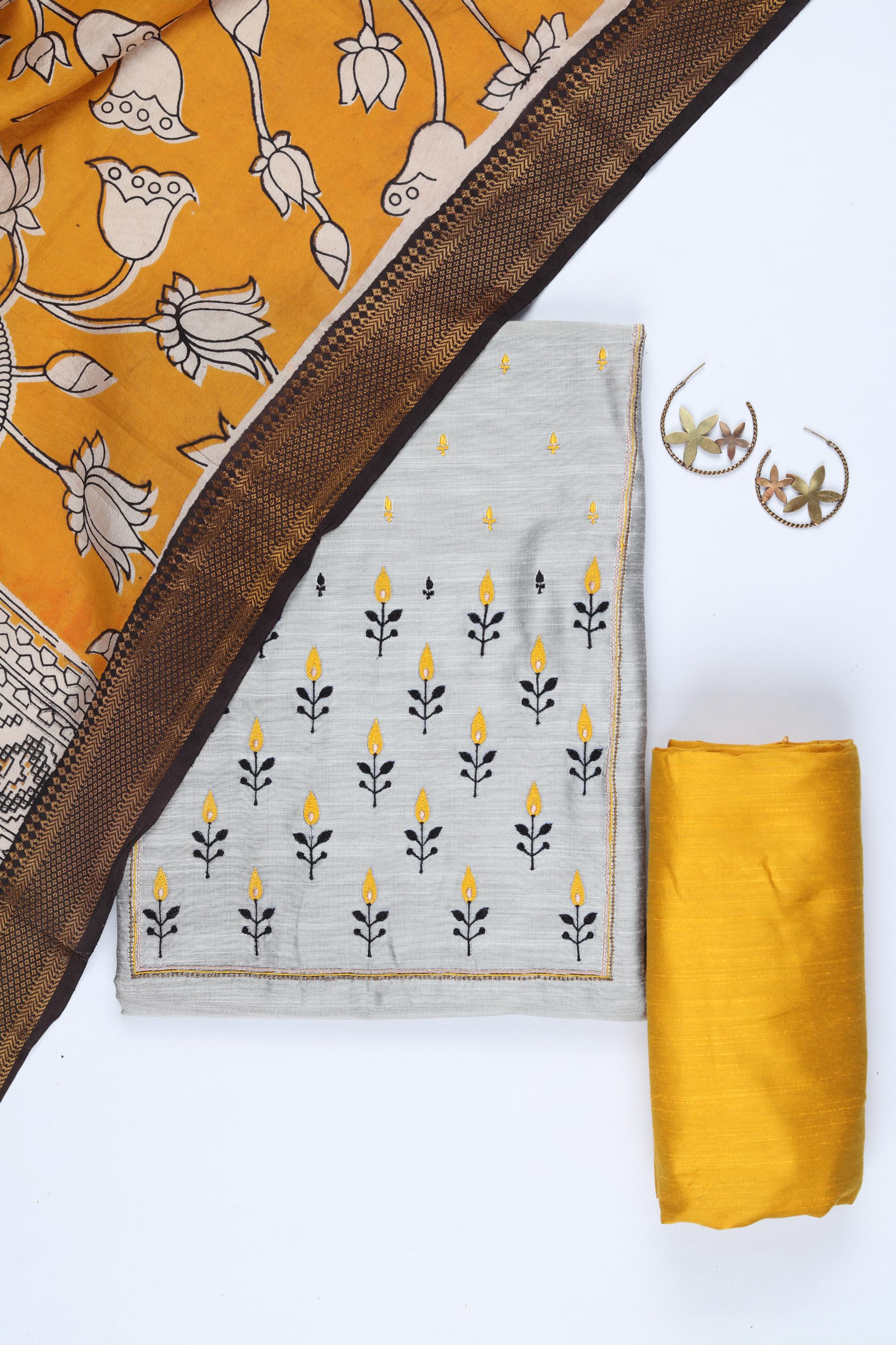 Cotton Silk 3 Piece Unstitched Set -240