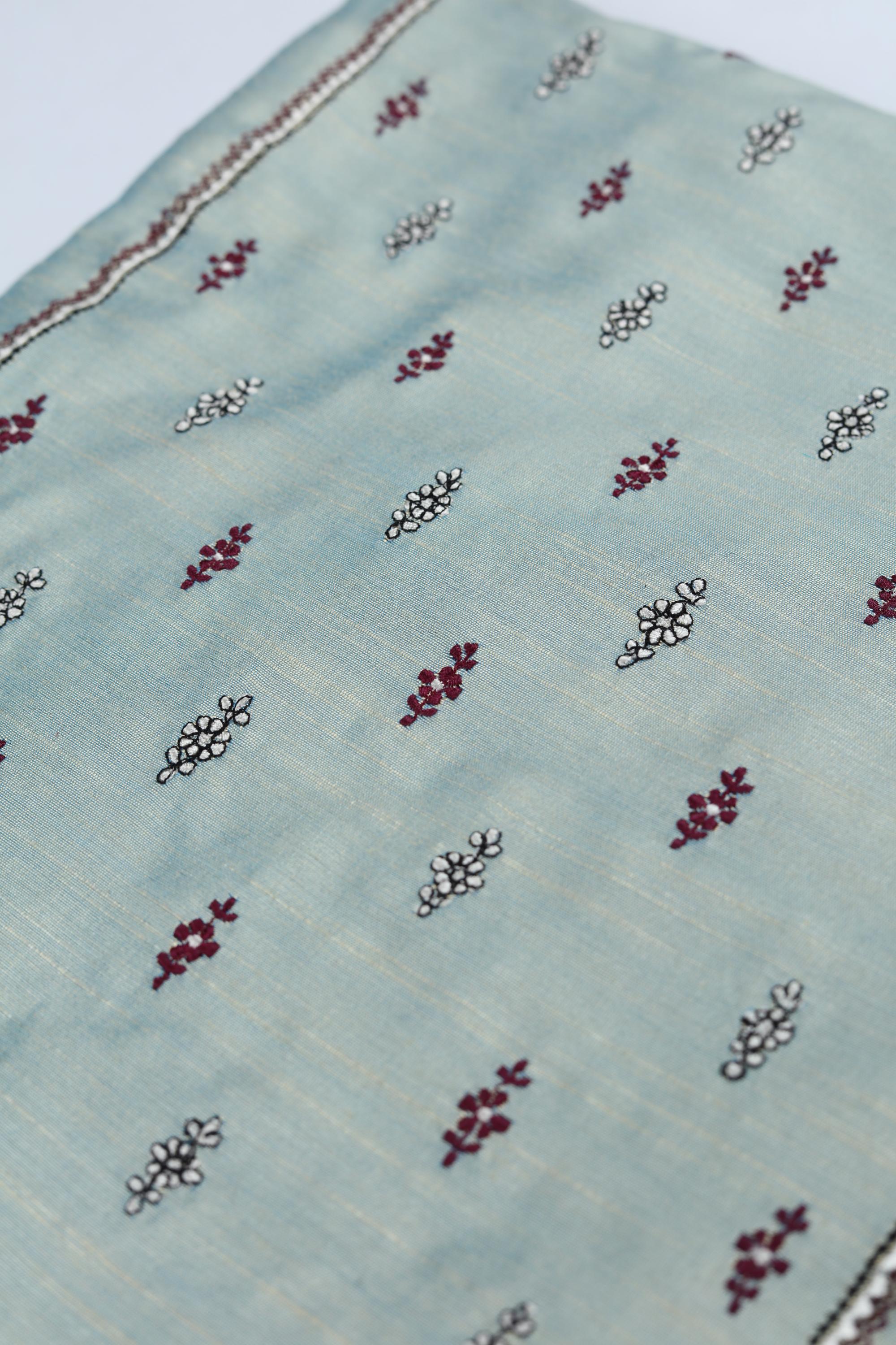 Cotton Silk 3 Piece Unstitched Set -242