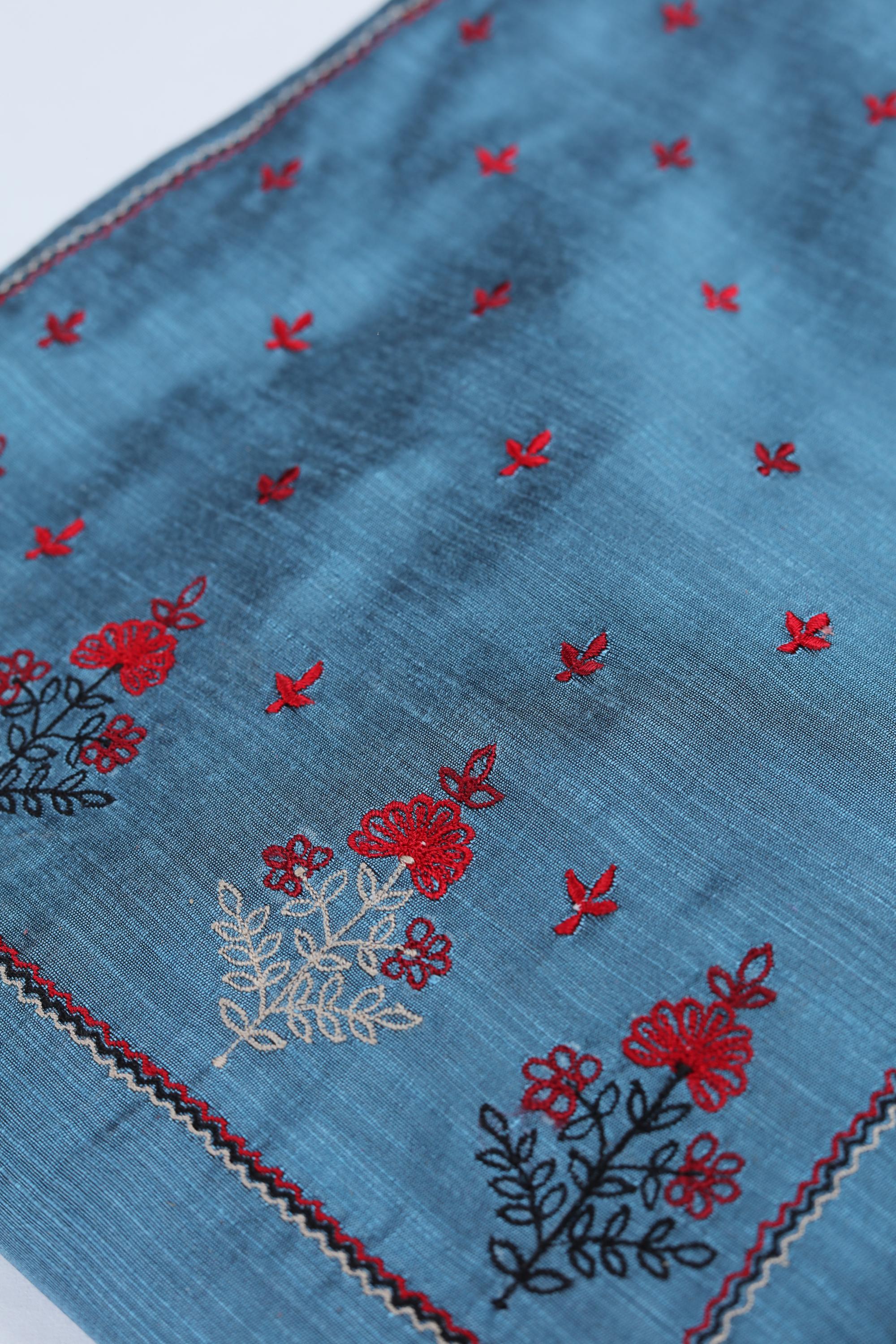 Cotton Silk 3 Piece Unstitched Set -244