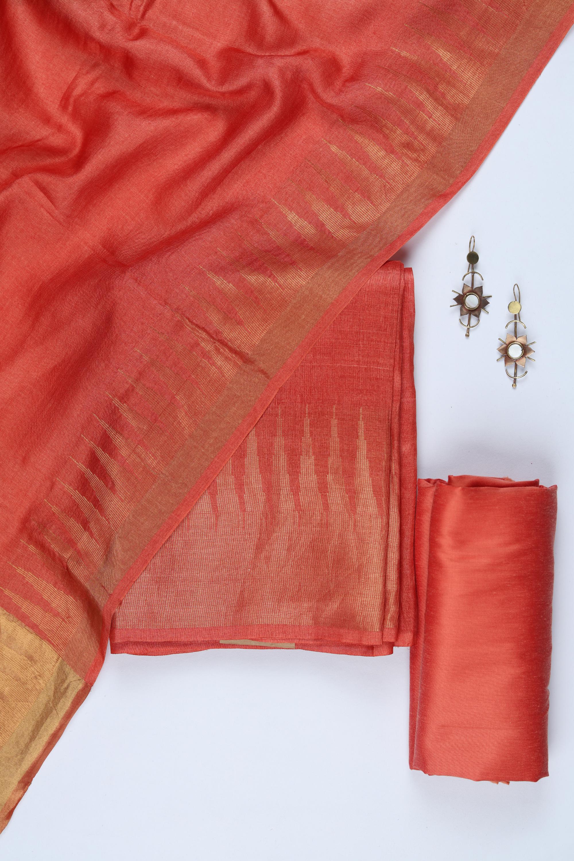 Tussar Silk 3 Piece Unstitched Set -245
