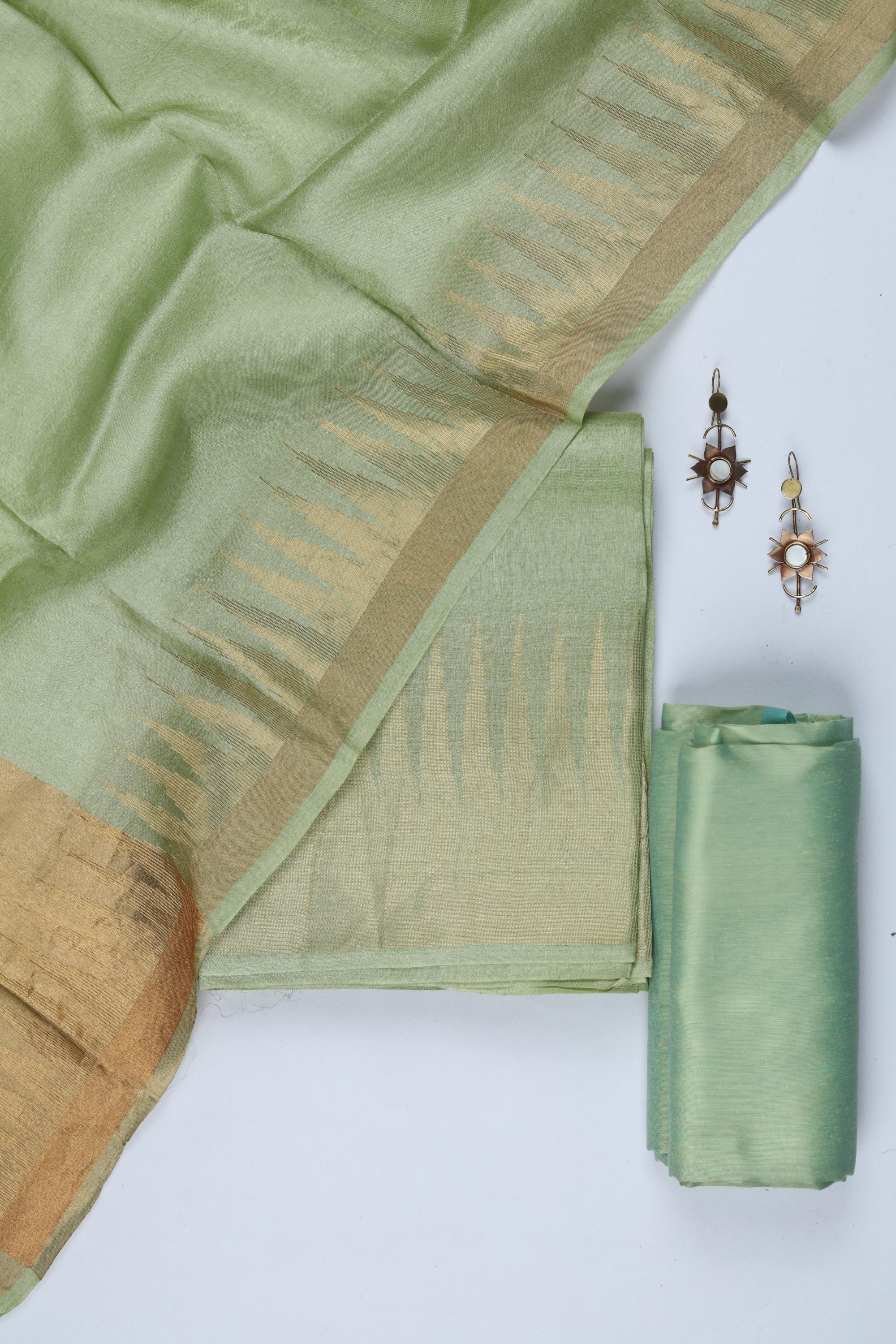 Tussar Silk 3 Piece Unstitched Set -246