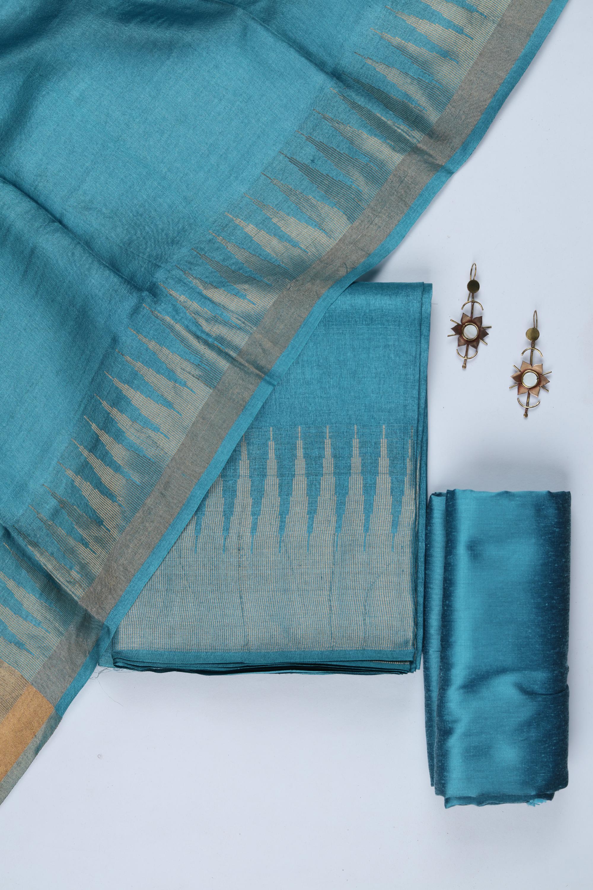Tussar Silk 3 Piece Unstitched Set -248