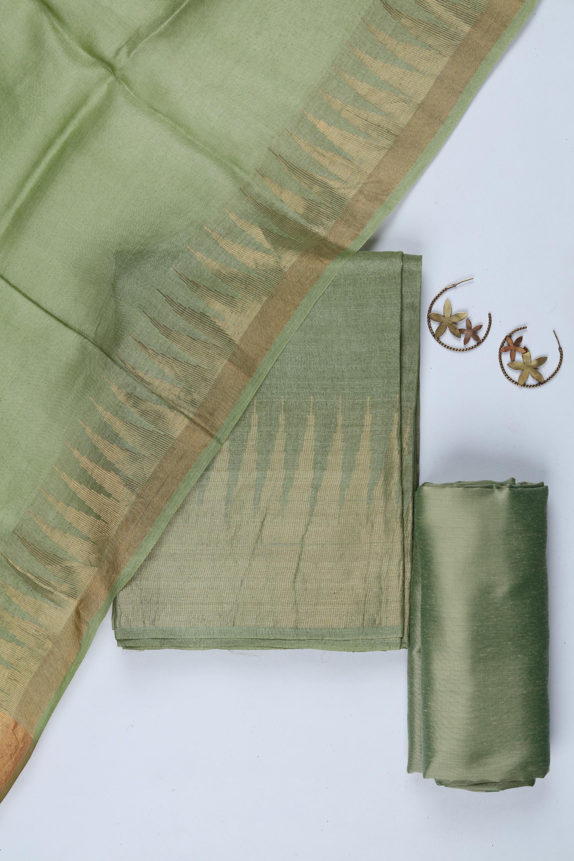 Tussar Silk 3 Piece Unstitched Set -251