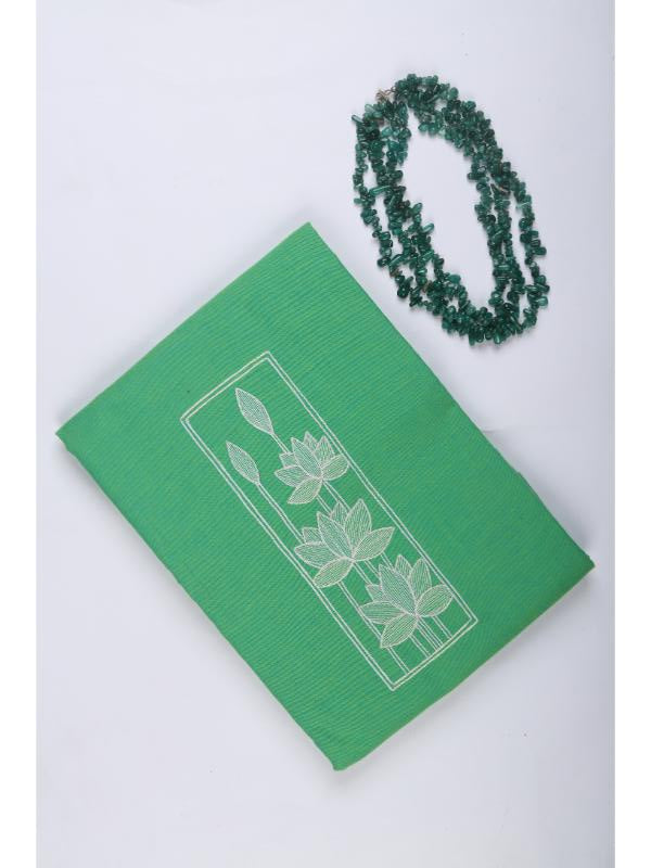 Green Embroidered Fabric