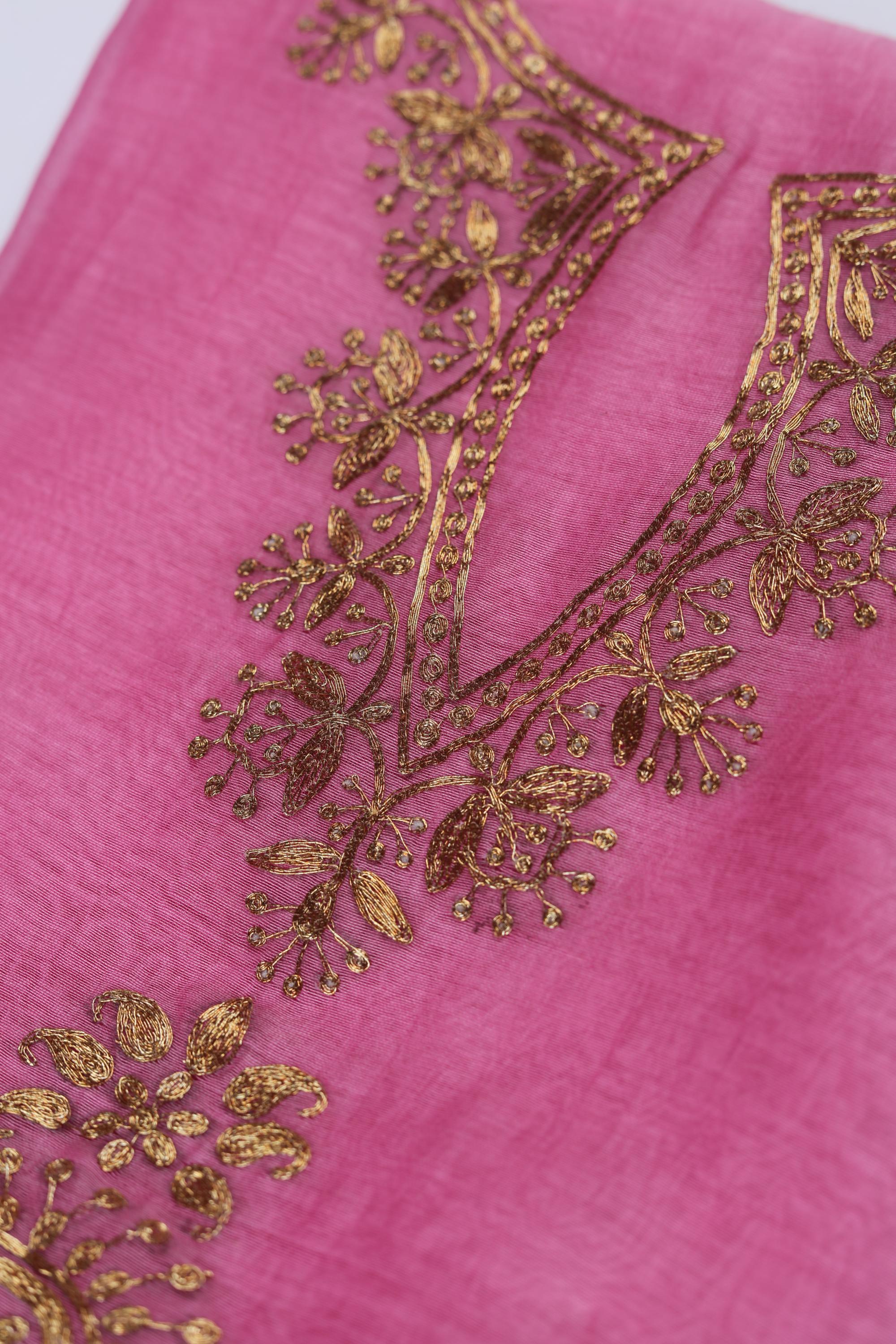 Chanderi 2 Piece Unstitched Kurta & Dupatta Set – Traditional Weave-135