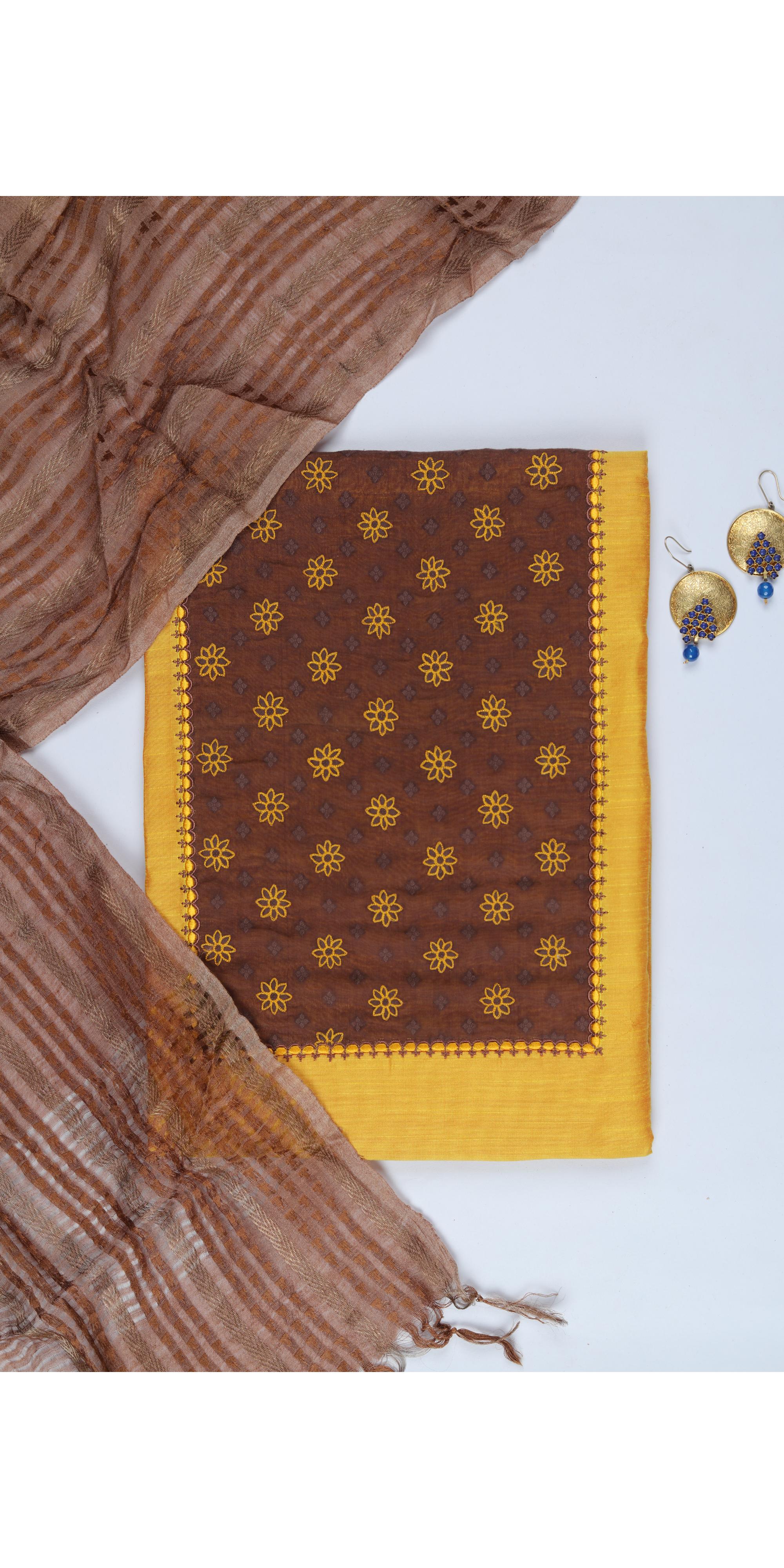 Cotton Silk 3 Piece Unstitched Set -287