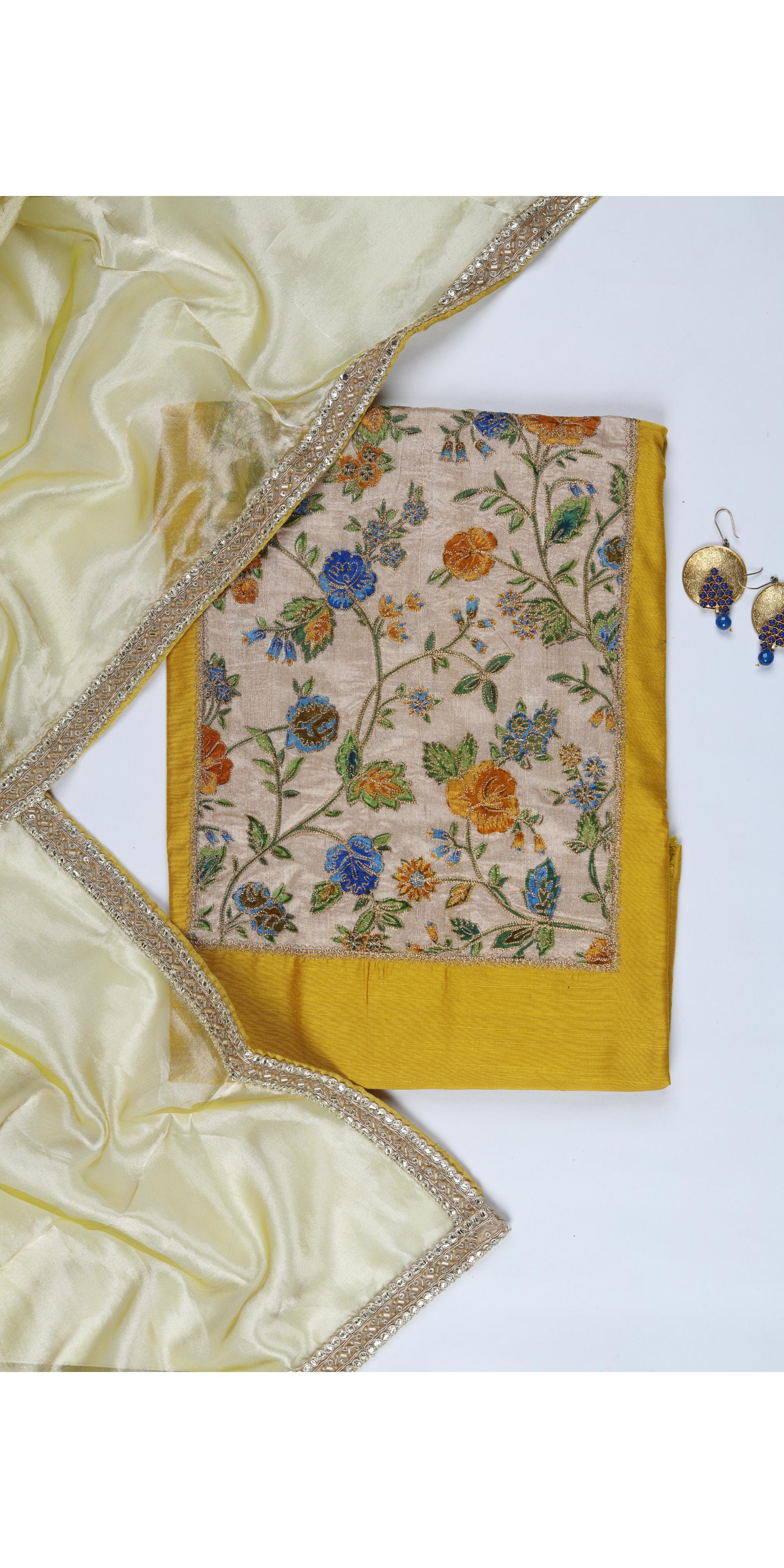 Cotton Silk 3 Piece Unstitched Set -288
