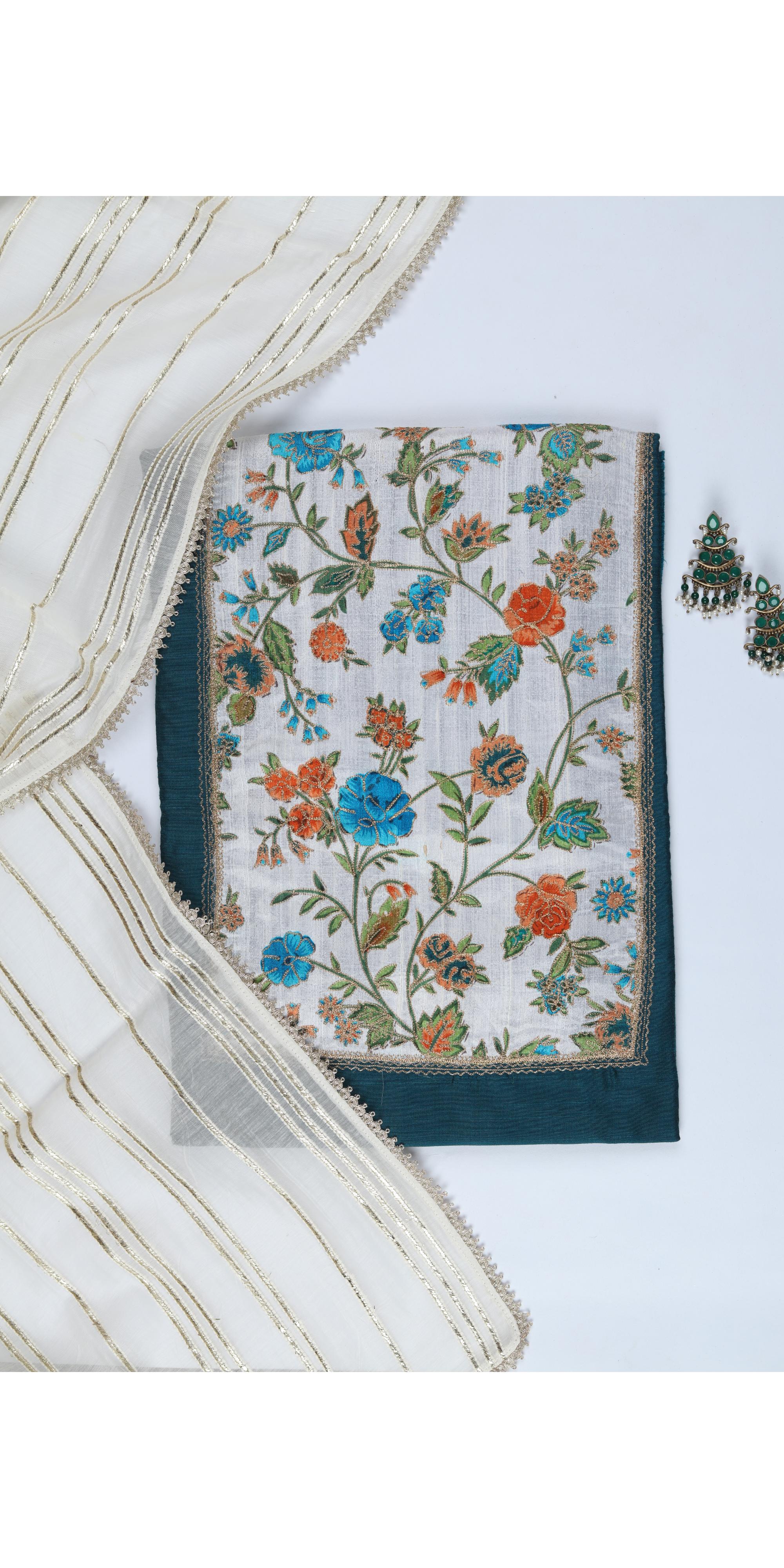 Cotton Silk 3 Piece Unstitched Set -291