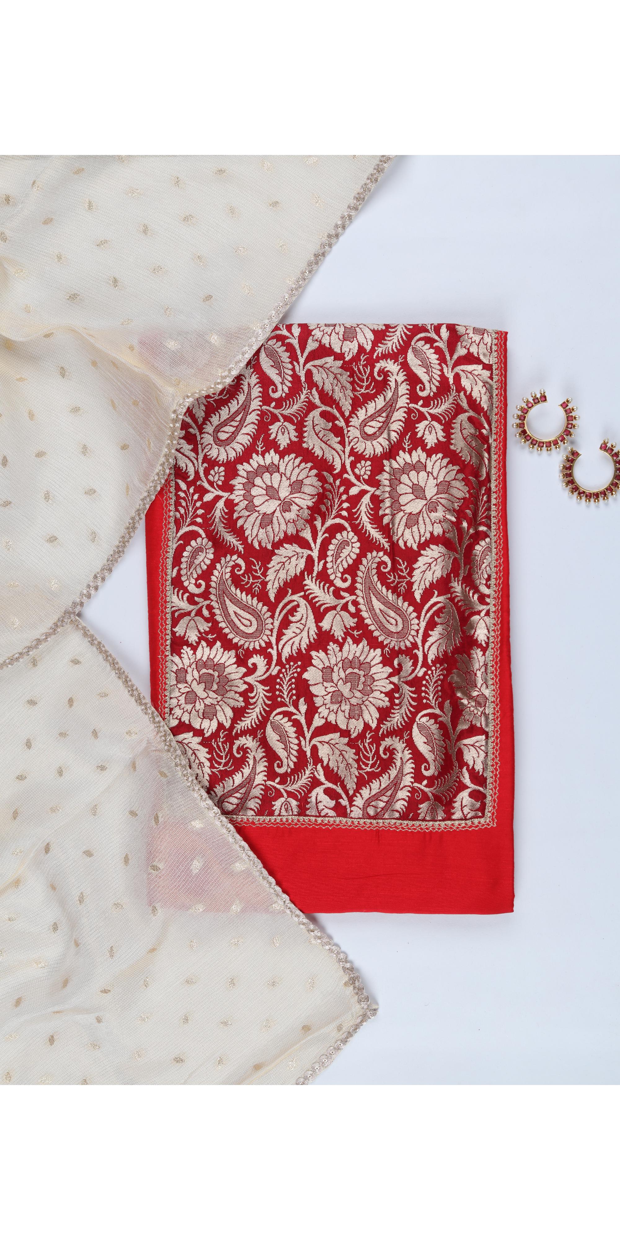 Cotton Silk 3 Piece Unstitched Set -293