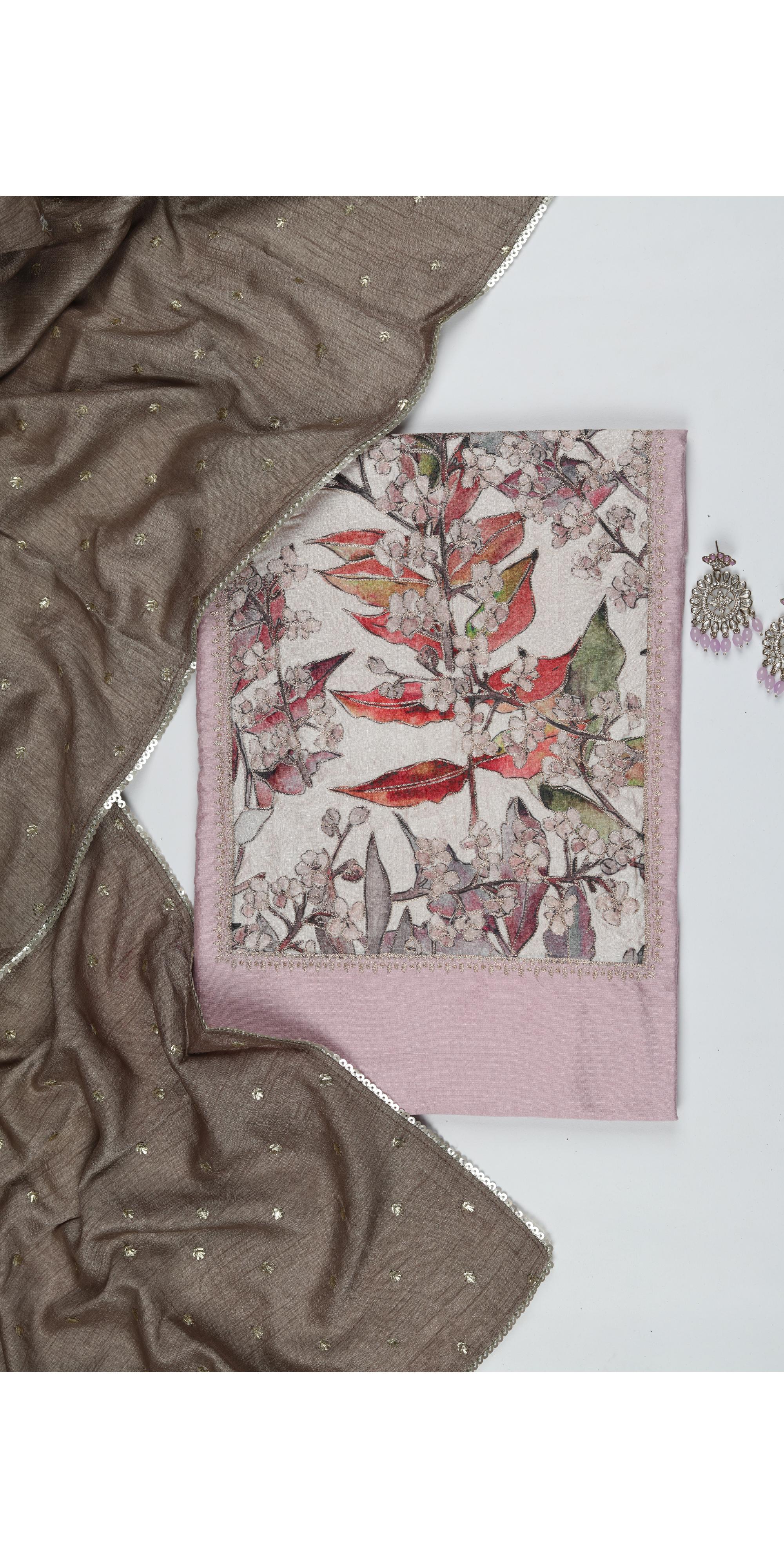 Cotton Silk 3 Piece Unstitched Set -302