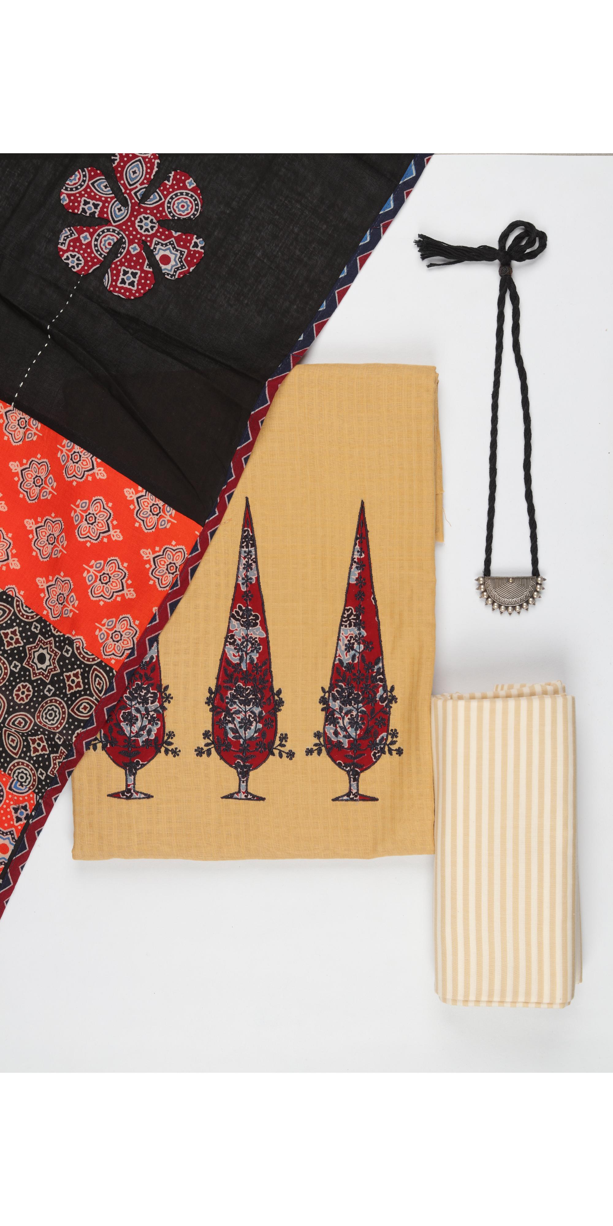 Cotton 3 Piece Unstitched Set -283