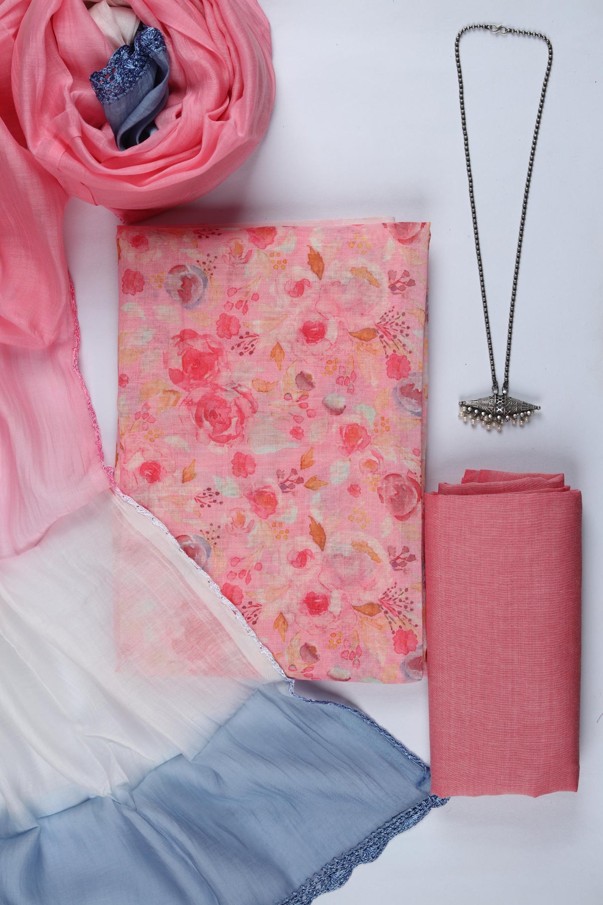 Cotton 3 Piece Unstitched Set -322