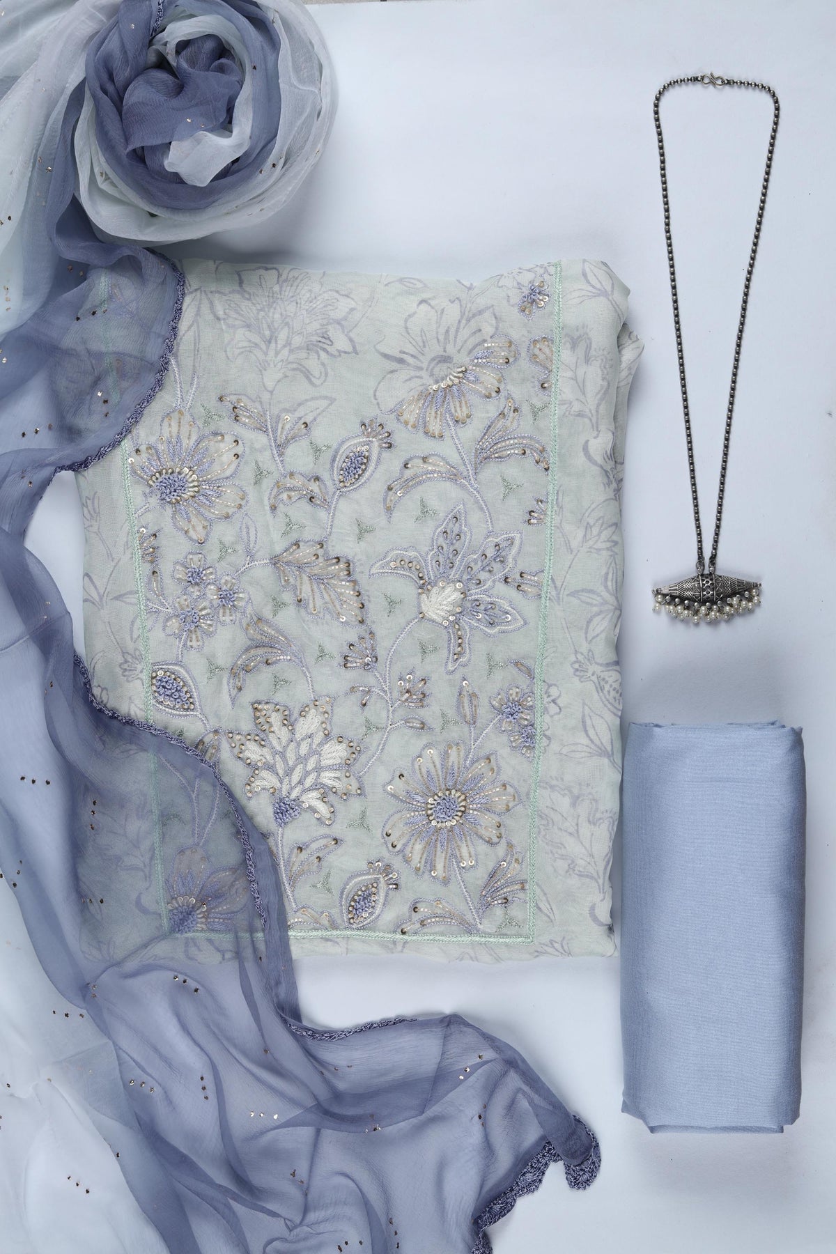 Cotton 3 Piece Unstitched Set -324