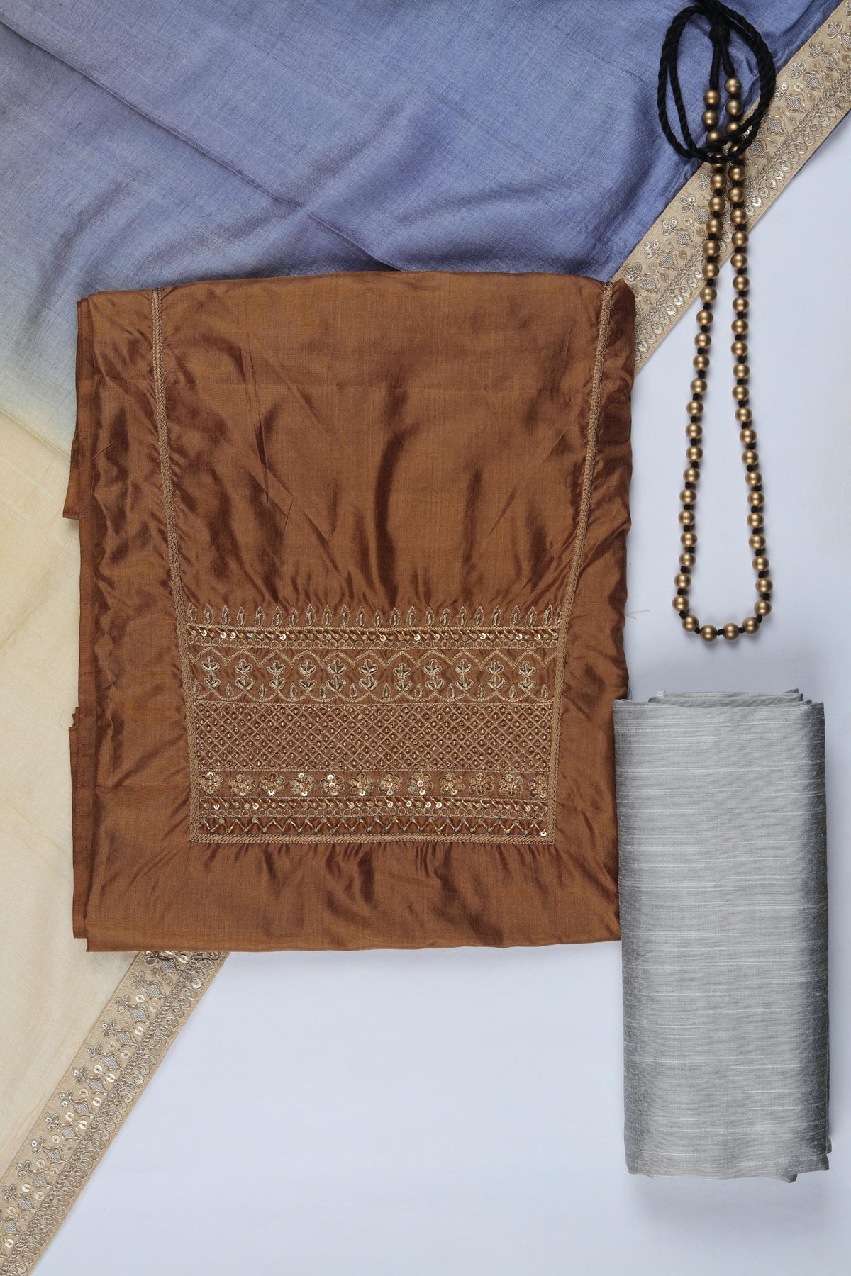Pure Silk Piece Unstitched Suit Set – Classic Ethnic Style-341