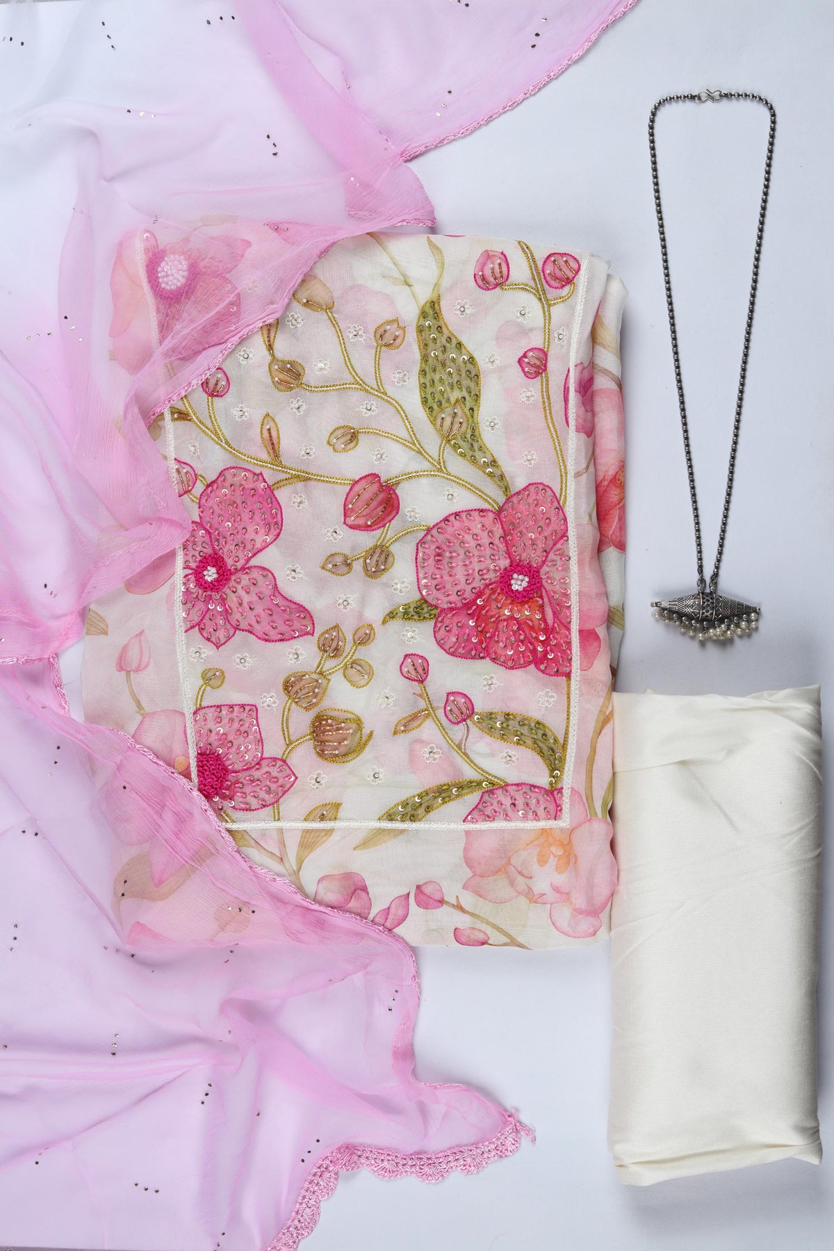 Cotton 3 Piece Unstitched Set -325