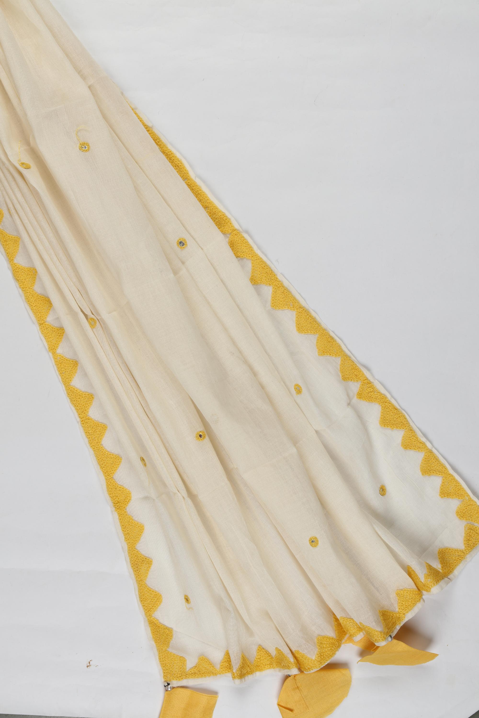 Yellow Cotton Silk Set