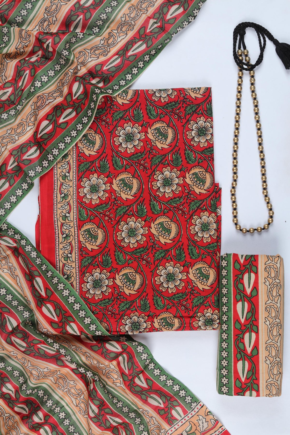 Cotton Piece Unstitched Suit Set – Classic Ethnic Style-340