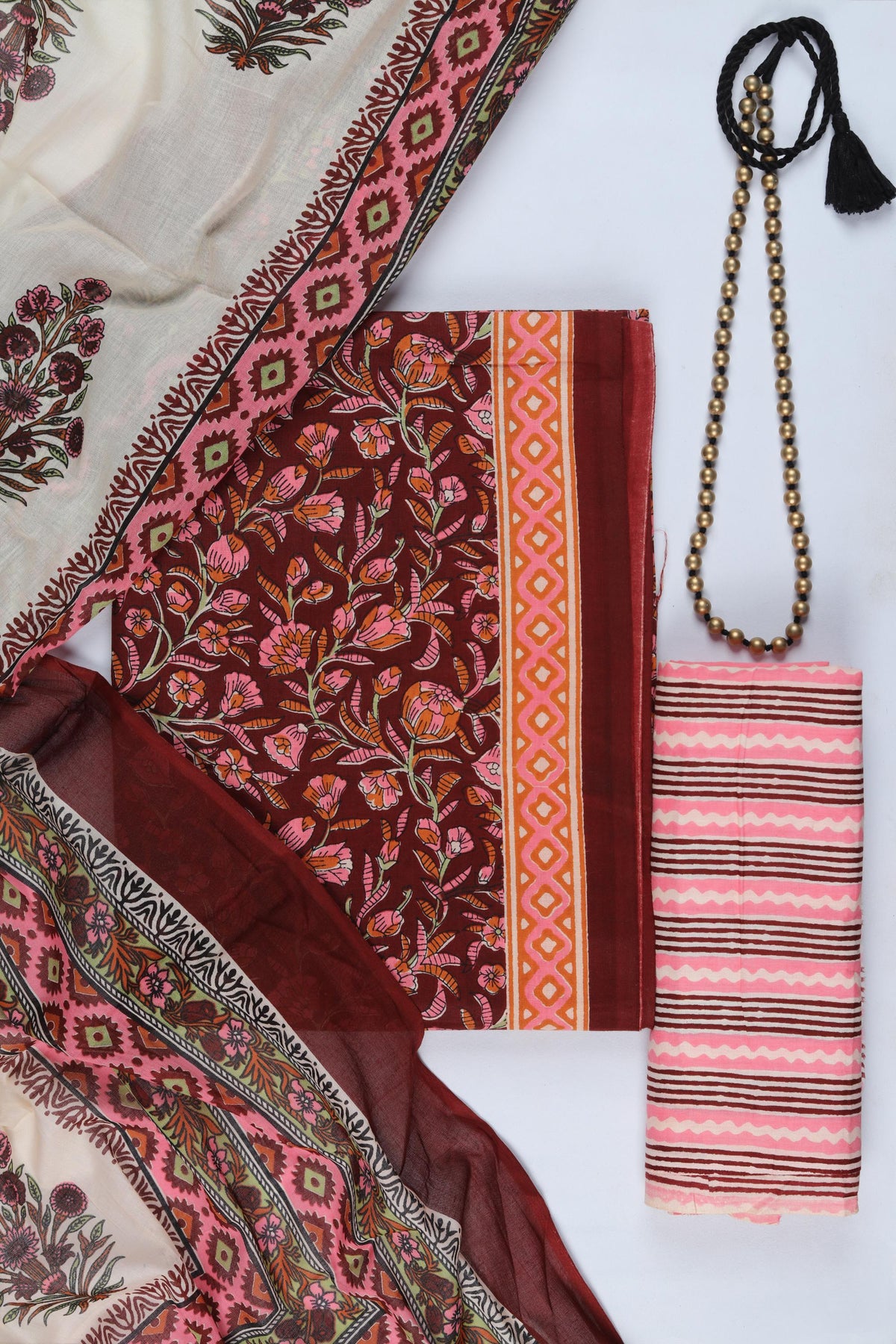 Cotton Piece Unstitched Suit Set – Classic Ethnic Style-342