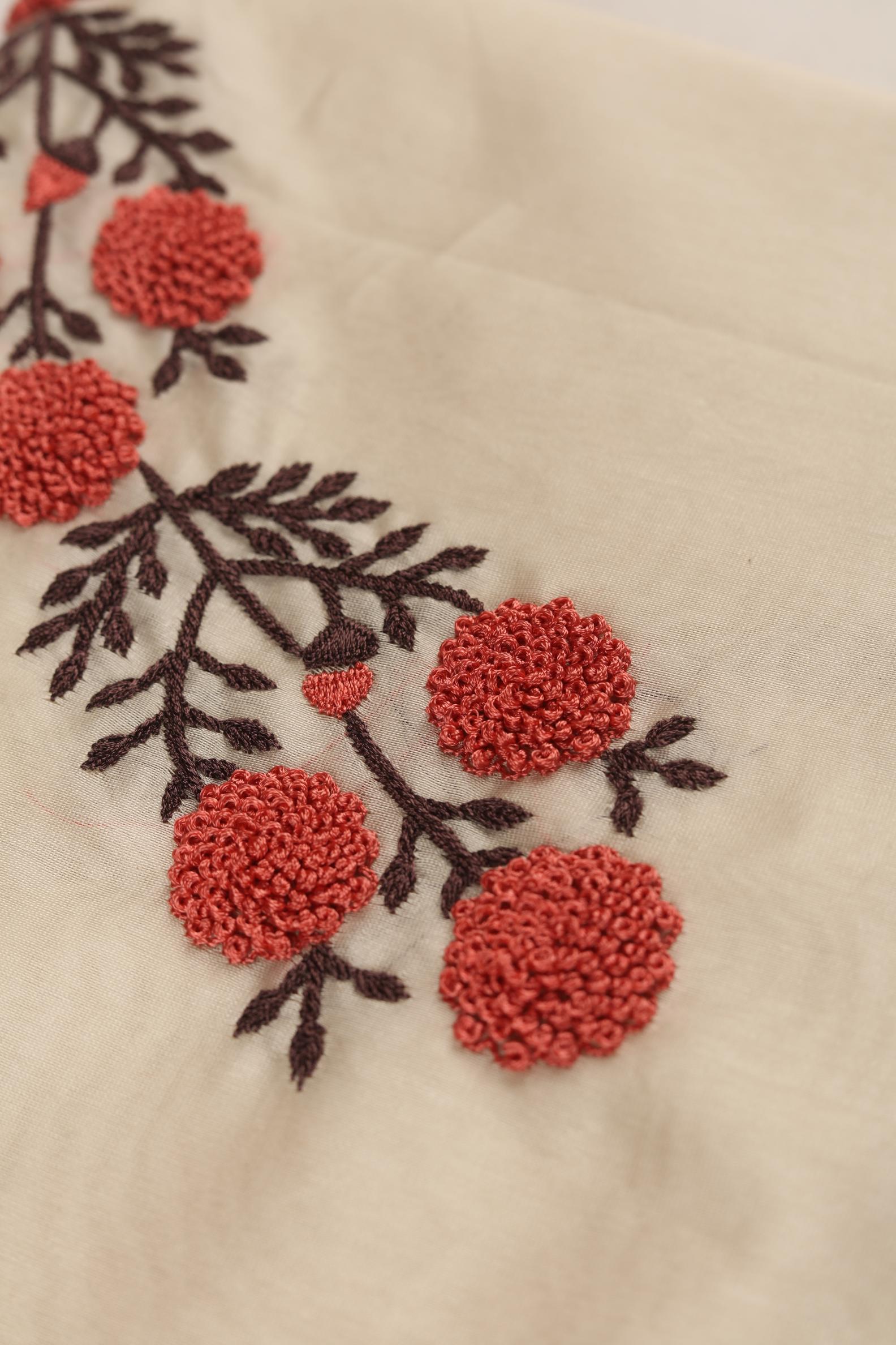 Embroidered Chanderi Kurta Fabric -119