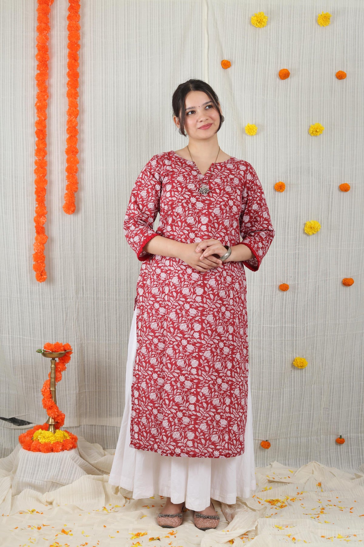 Cotton Ready-to-Wear Kurta - Elegant Ethnic Design NAV-013