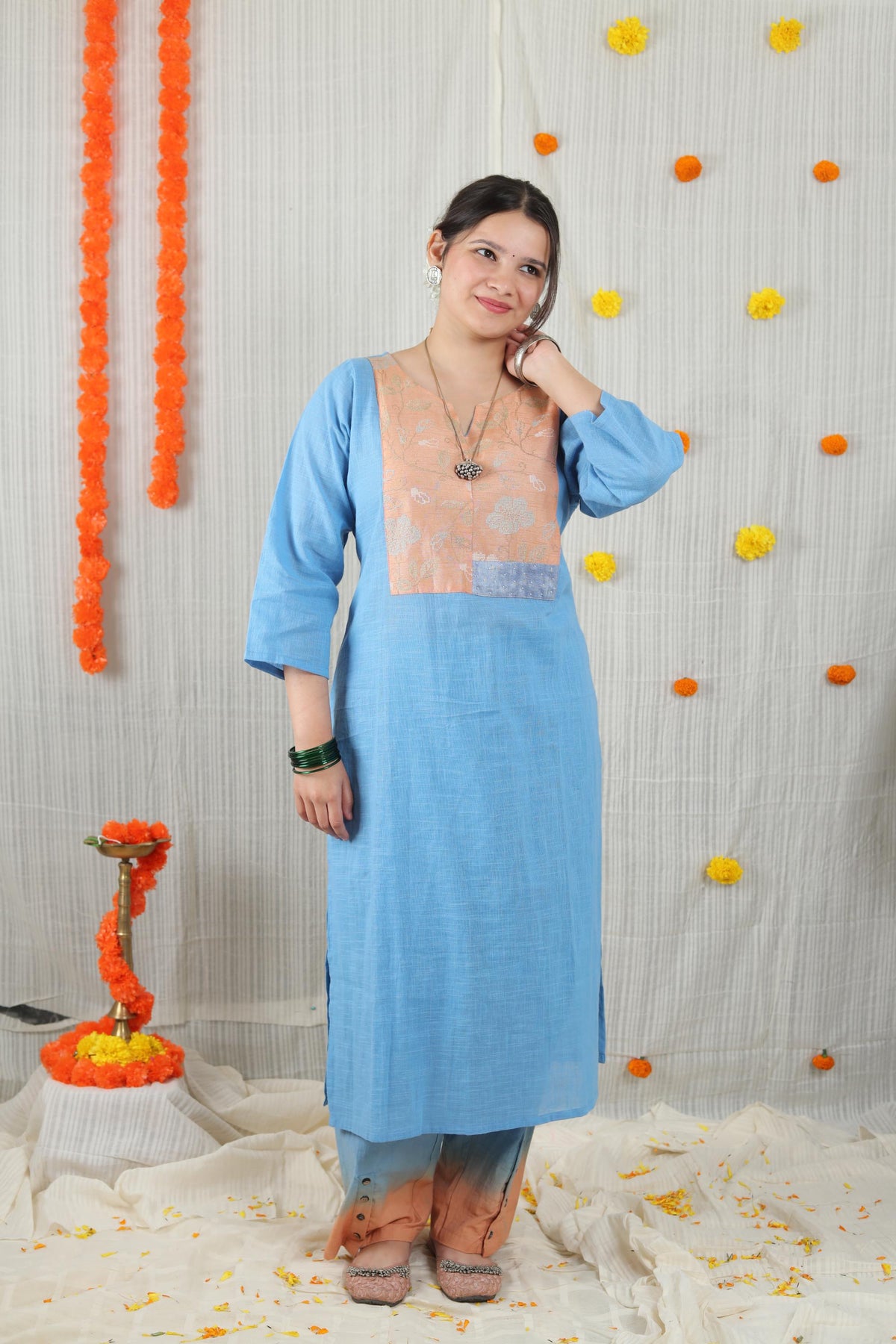 Cotton Ready-to-Wear Kurta - Elegant Ethnic Design NAV-004