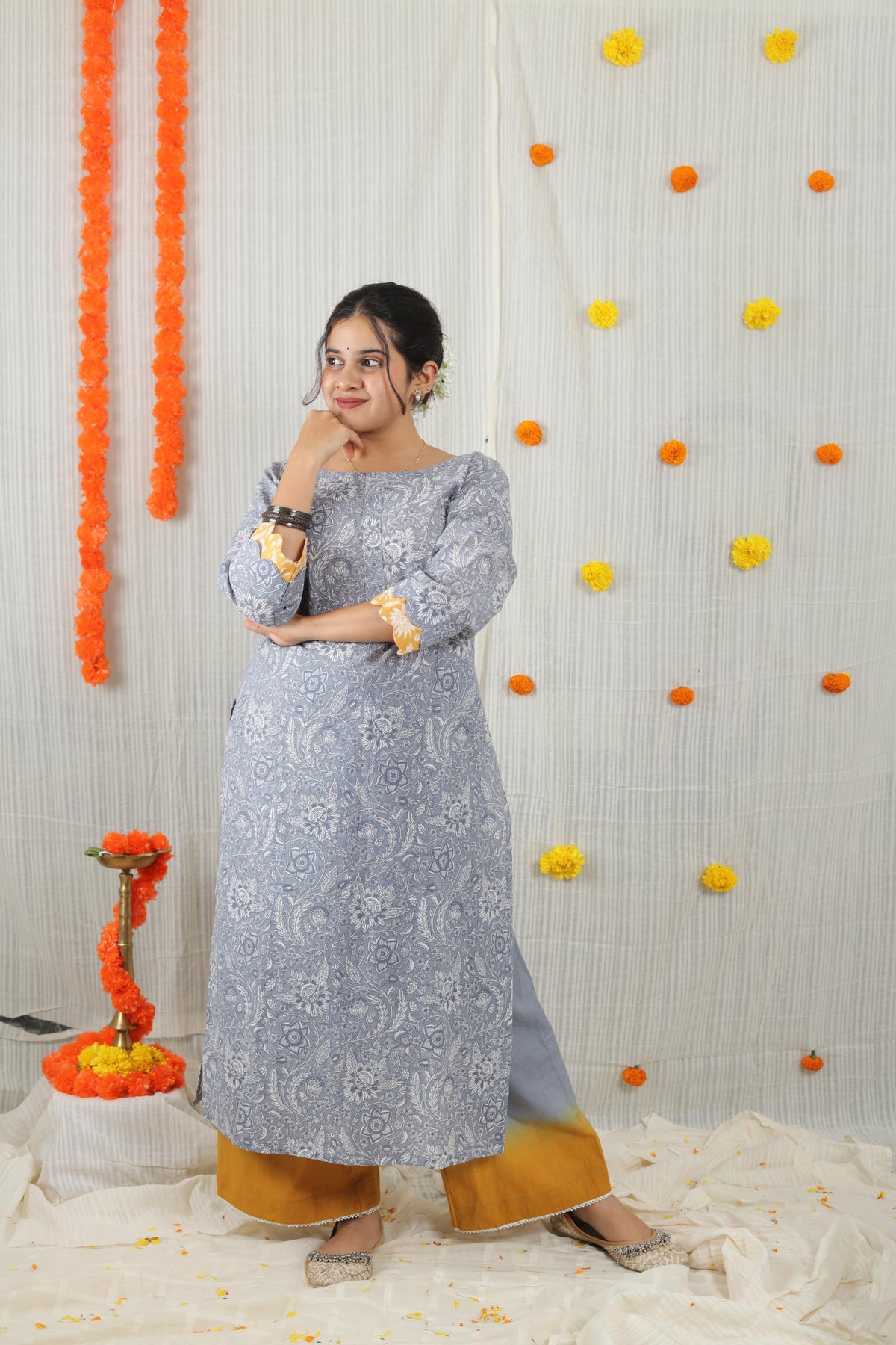 Cotton Ready-to-Wear Kurta - Elegant Ethnic Design NAV-012