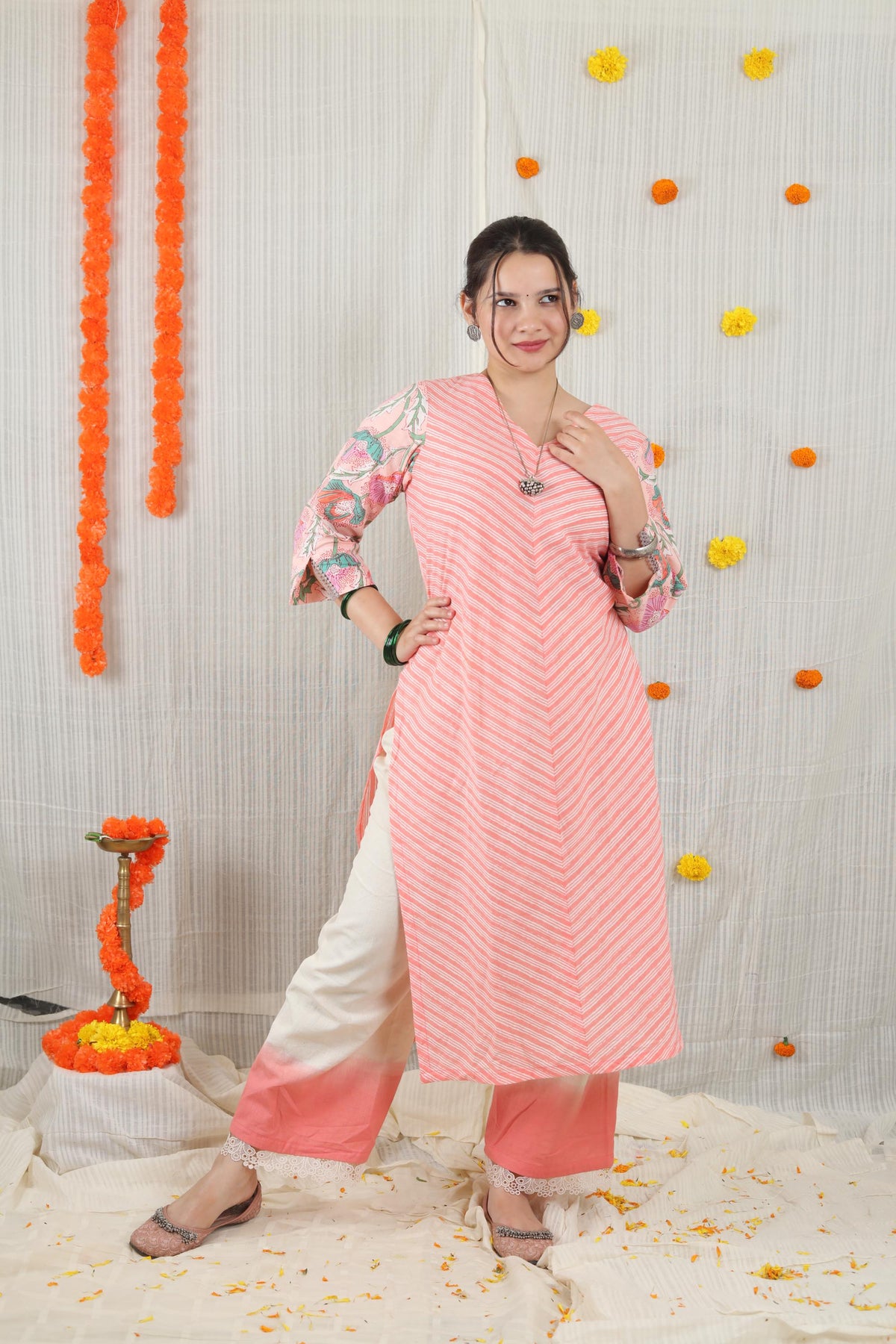 Cotton Ready-to-Wear Kurta - Elegant Ethnic Design NAV-014