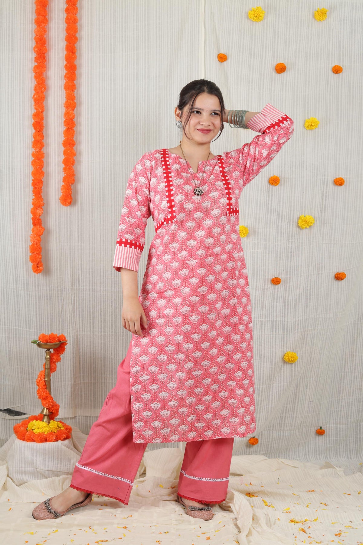 Cotton Ready-to-Wear Kurta - Elegant Ethnic Design NAV-015
