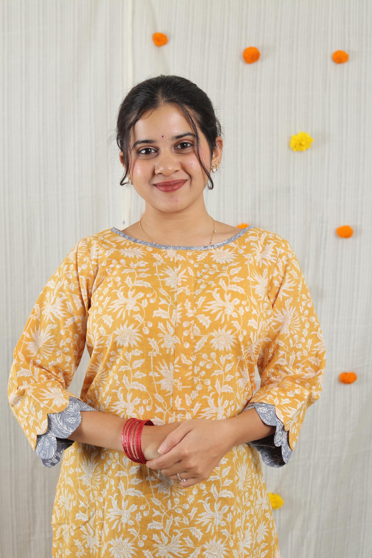 Cotton Ready-to-Wear Kurta - Elegant Ethnic Design NAV-017
