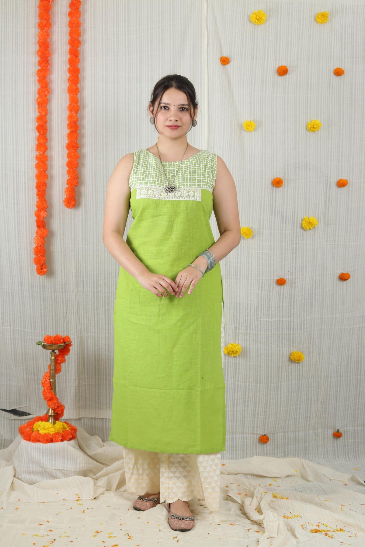 Cotton Ready-to-Wear Kurta - Elegant Ethnic Design NAV-010