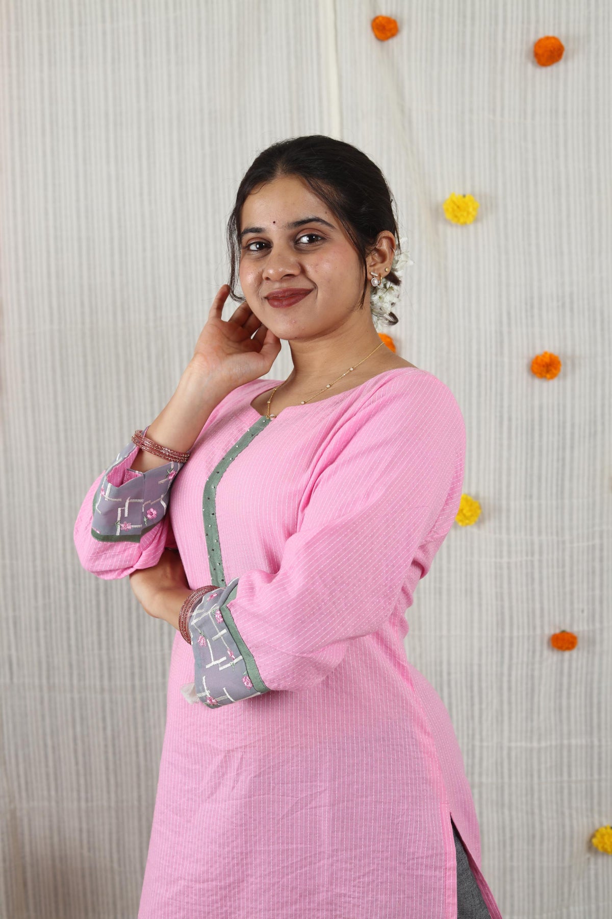 Cotton Ready-to-Wear Kurta - Elegant Ethnic Design NAV-018